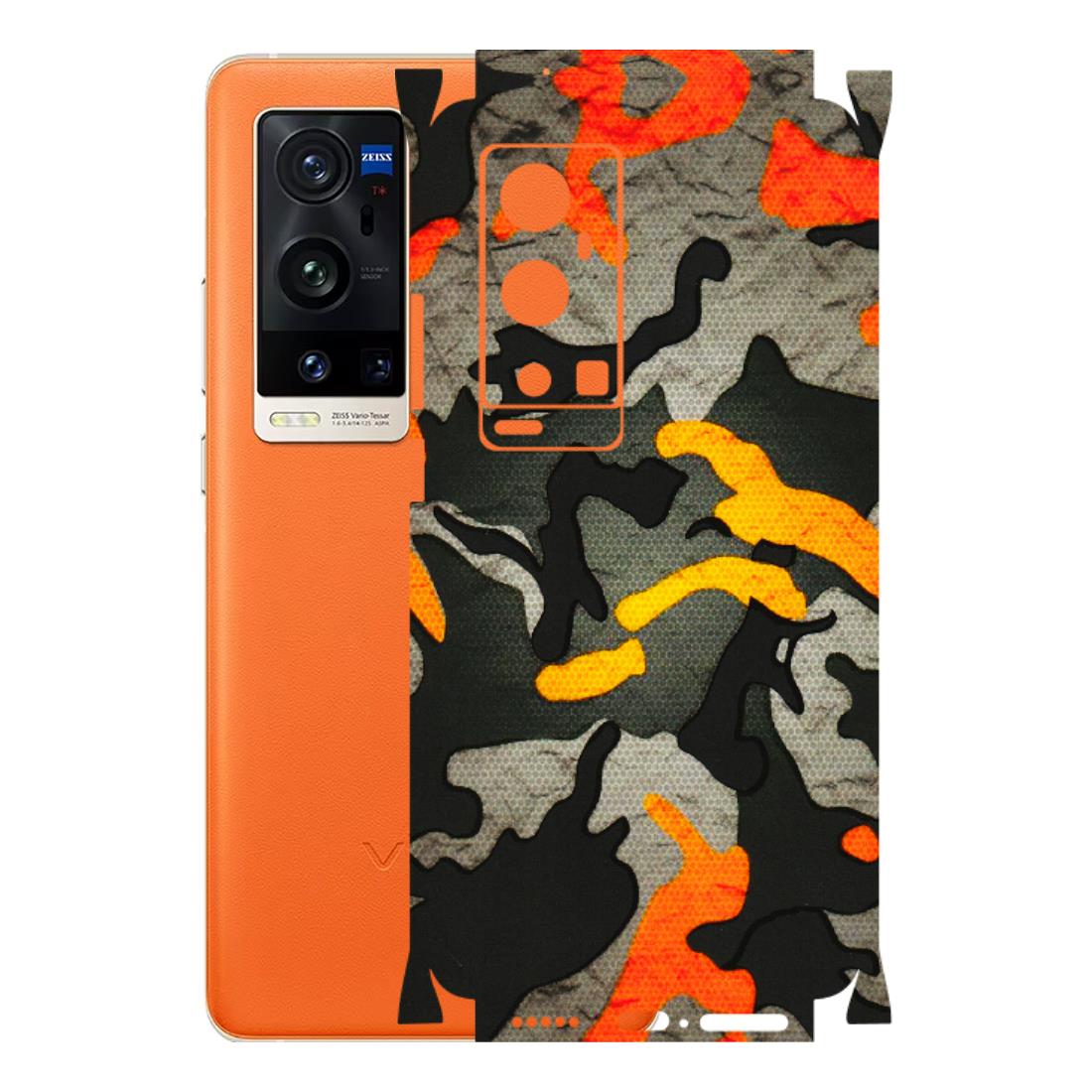 VIVO Z/V/X/T/U/S Series Phone Skins (All Models) - Orange Camouflage - 3D Embossed Finish (L-204) Vivo X60 Pro Plus
