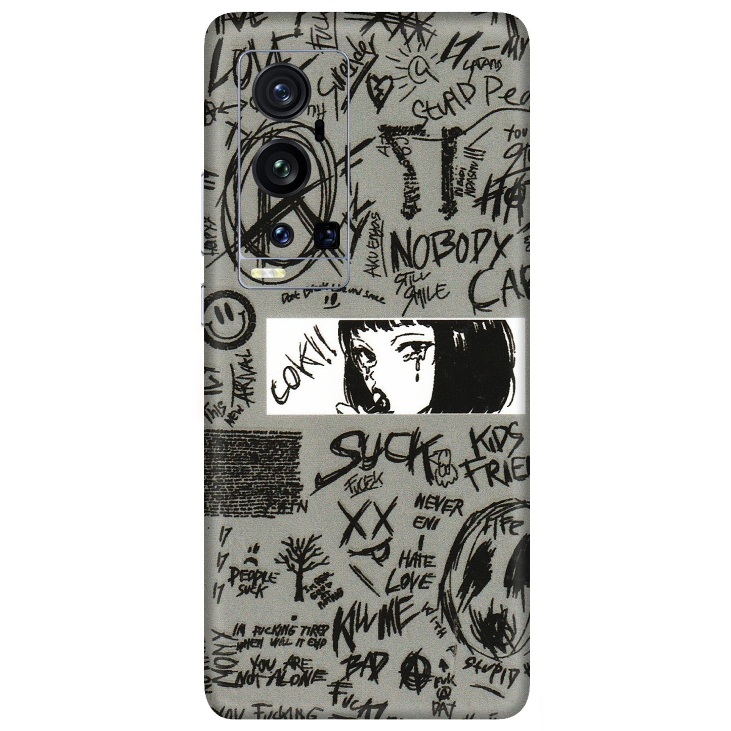 VIVO Z/V/X/T/U/S Series Phone Skins (All Models) - Never Have Love Anime - 3D Embossed Finish (L-260) Vivo X60 Pro Plus