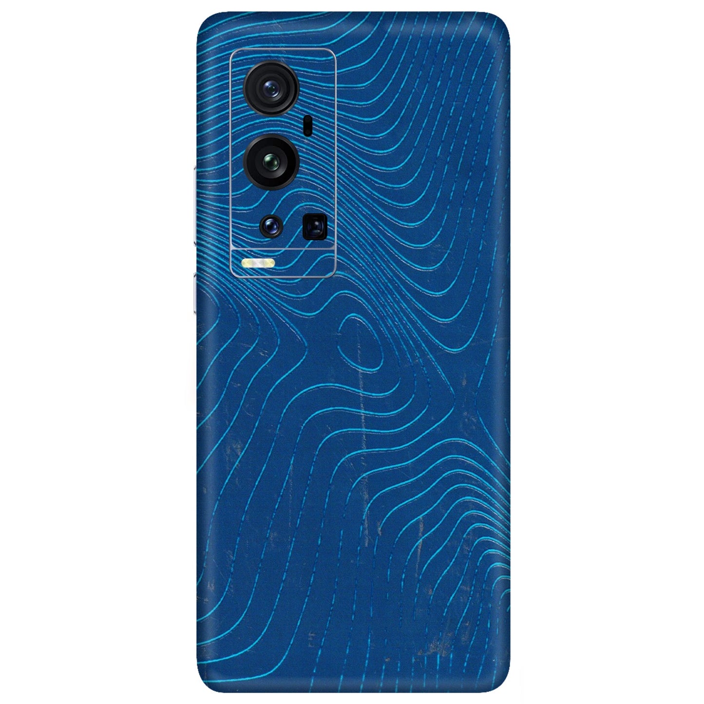 VIVO Z/V/X/T/U/S Series Phone Skins (All Models) - Abstract Blue Line Map - 3D Embossed Finish (L-272) Vivo X60 Pro Plus