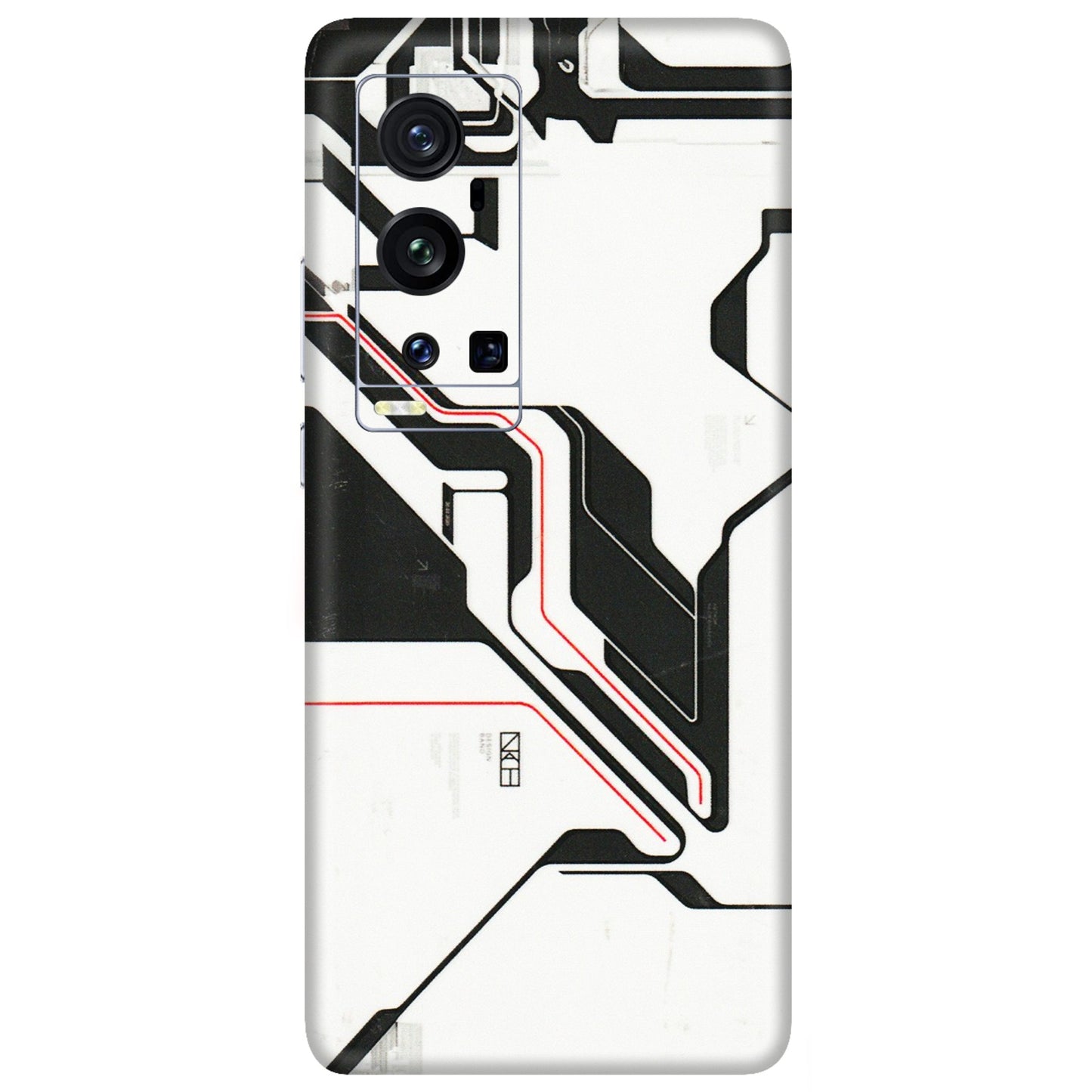 VIVO Z/V/X/T/U/S Series Phone Skins (All Models) - White Techy Logo - 3D Embossed Finish (L-312) Vivo X60 Pro Plus