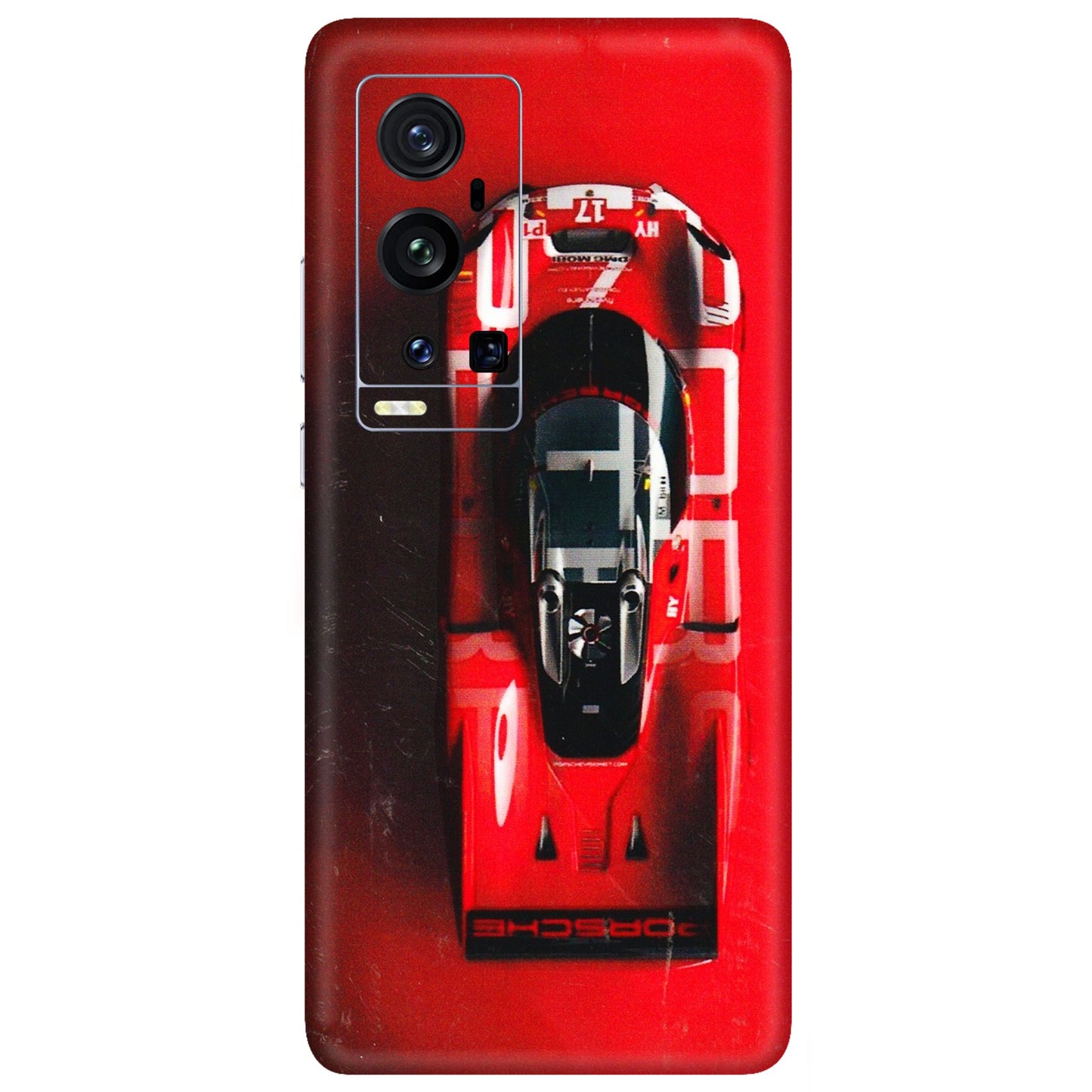 VIVO Z/V/X/T/U/S Series Phone Skins (All Models) - Red Porsche Car Logo - 3D Embossed Finish (L-315) Vivo X60 Pro Plus