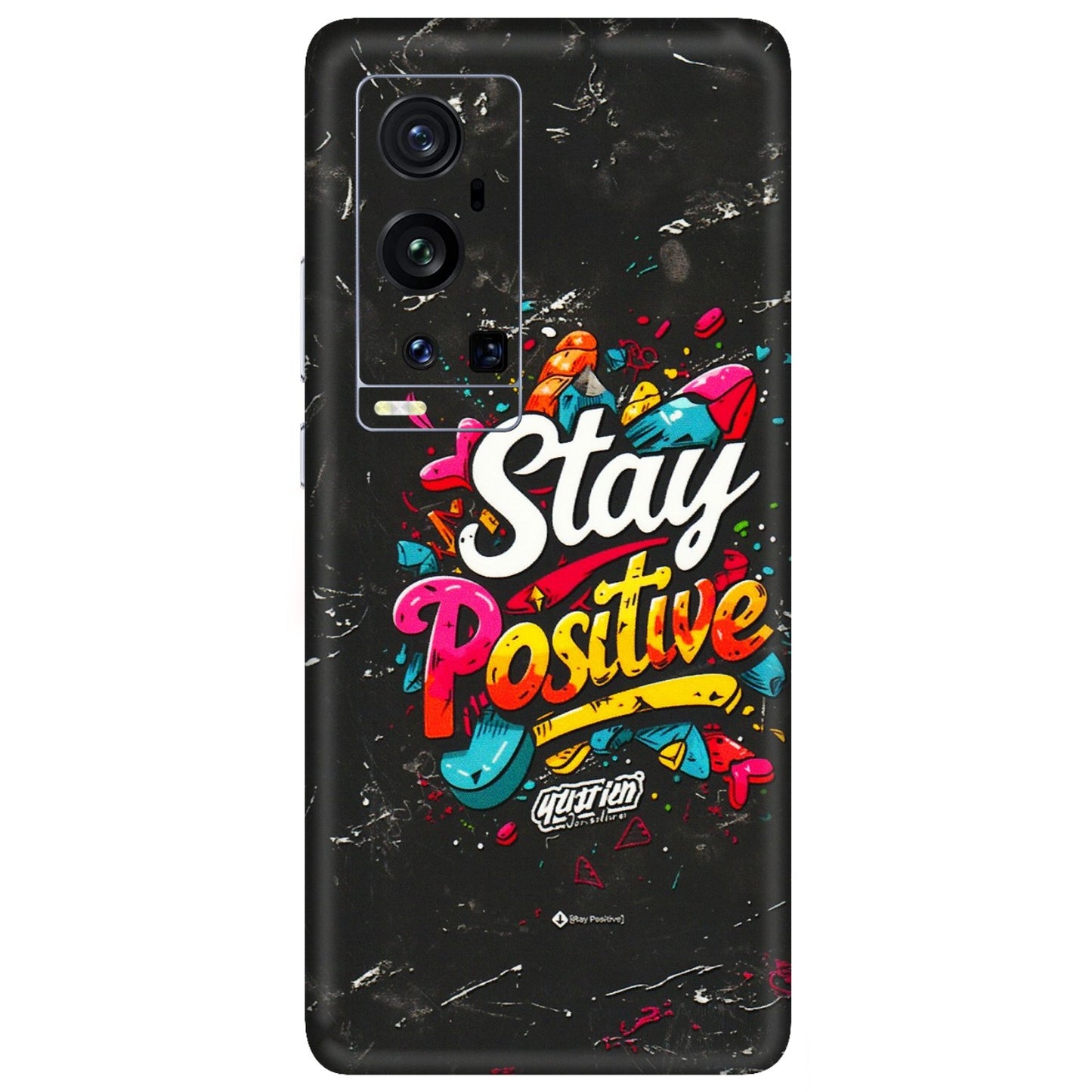 VIVO Z/V/X/T/U/S Series Phone Skins (All Models) - Stay Positive Black - 3D Embossed Finish (L-31) Vivo X60 Pro Plus