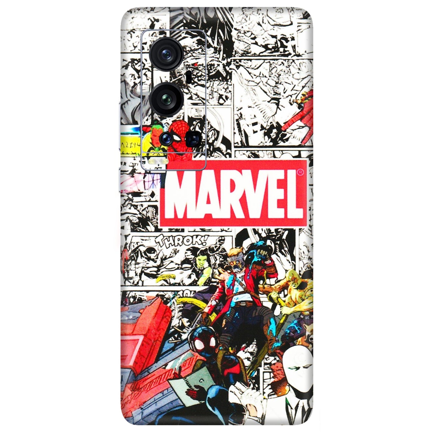 VIVO Z/V/X/T/U/S Series Phone Skins (All Models) - Marvel Colorful Comic - 3D Embossed Finish (L-64) Vivo X60 Pro Plus