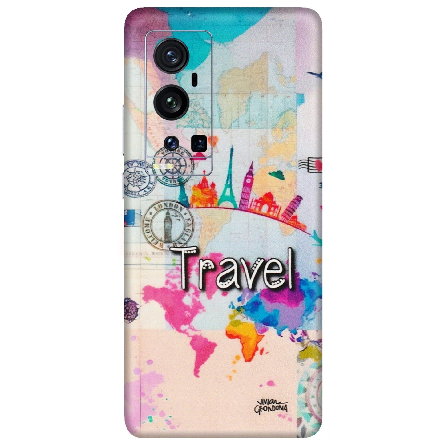 VIVO Z/V/X/T/U/S Series Phone Skins (All Models) - Travel The Wonders - Matte Finish (M-108) Vivo X60 Pro Plus