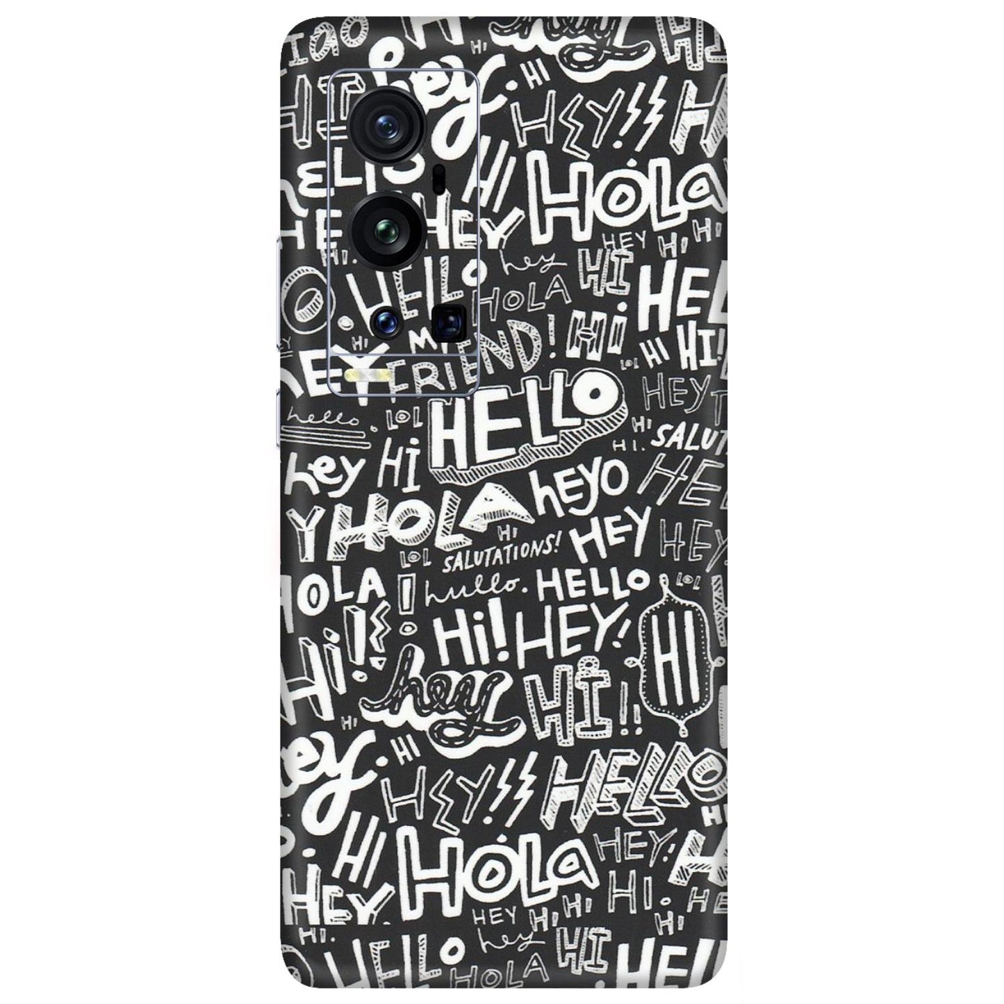 VIVO Z/V/X/T/U/S Series Phone Skins (All Models) - Hi Hello Doodles - Matte Finish (M-25) Vivo X60 Pro Plus