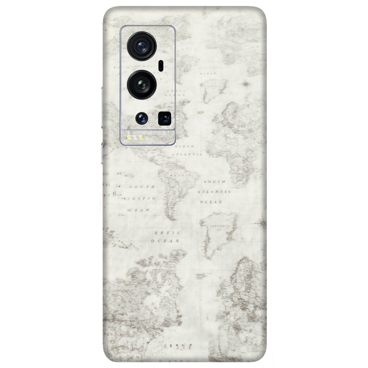 VIVO Z/V/X/T/U/S Series Phone Skins (All Models) - World Travel Map - Transparent Finish (T-04) Vivo X60 Pro Plus
