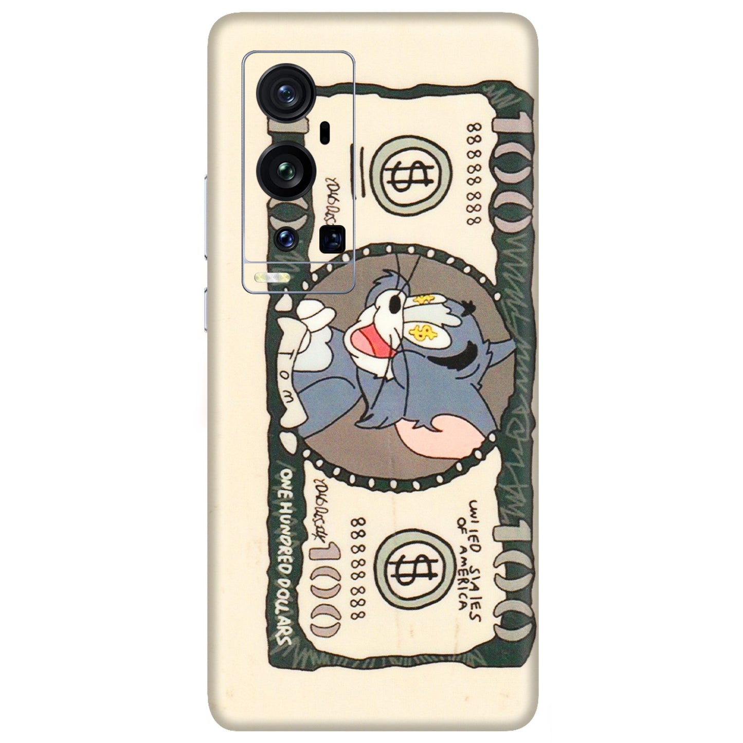 VIVO Z/V/X/T/U/S Series Phone Skins (All Models) - One Hundred Dollar Tom - Transparent Finish (T-16) Vivo X60 Pro Plus
