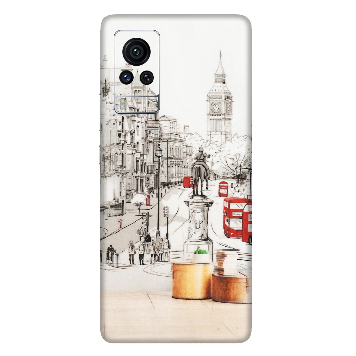 VIVO Z/V/X/T/U/S Series Phone Skins (All Models) - London Street - Transparent Finish (T-02) Vivo X60 Pro