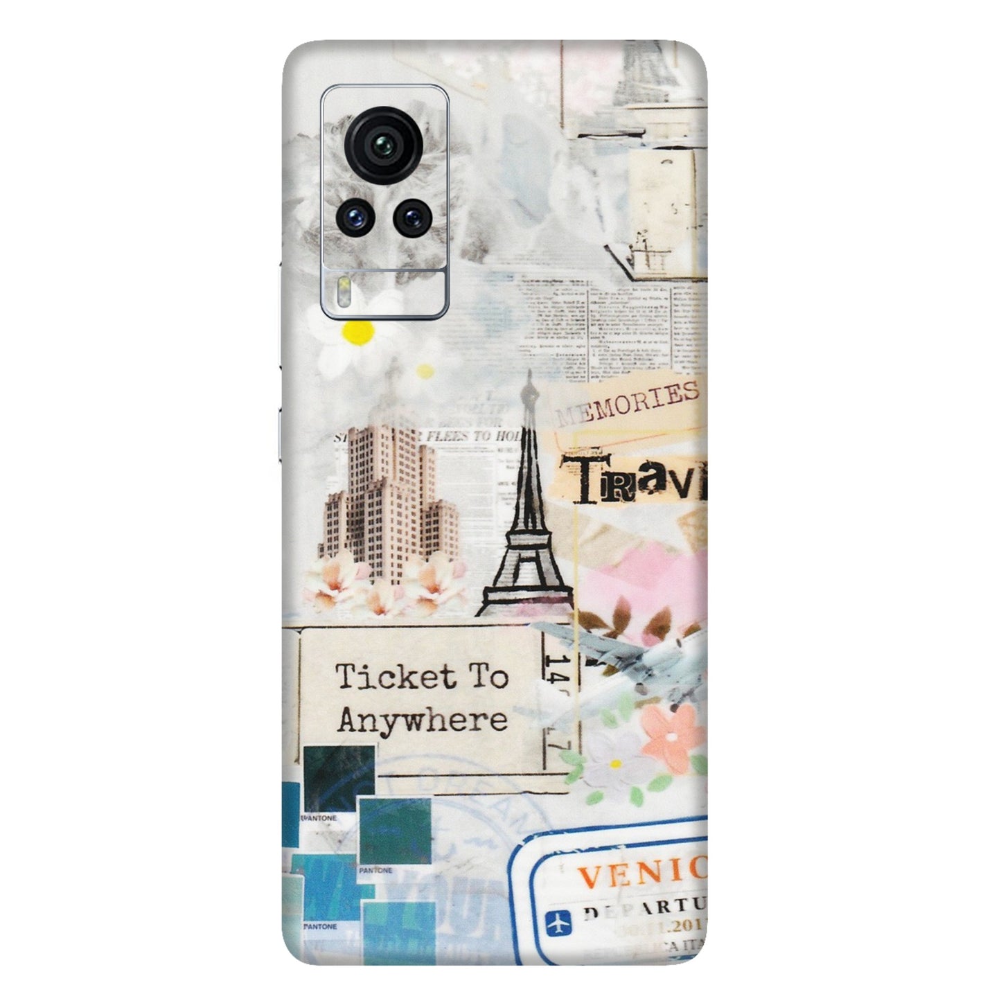 VIVO Z/V/X/T/U/S Series Phone Skins (All Models) - Travel Memories - Transparent Finish (T-09) Vivo X60 Pro