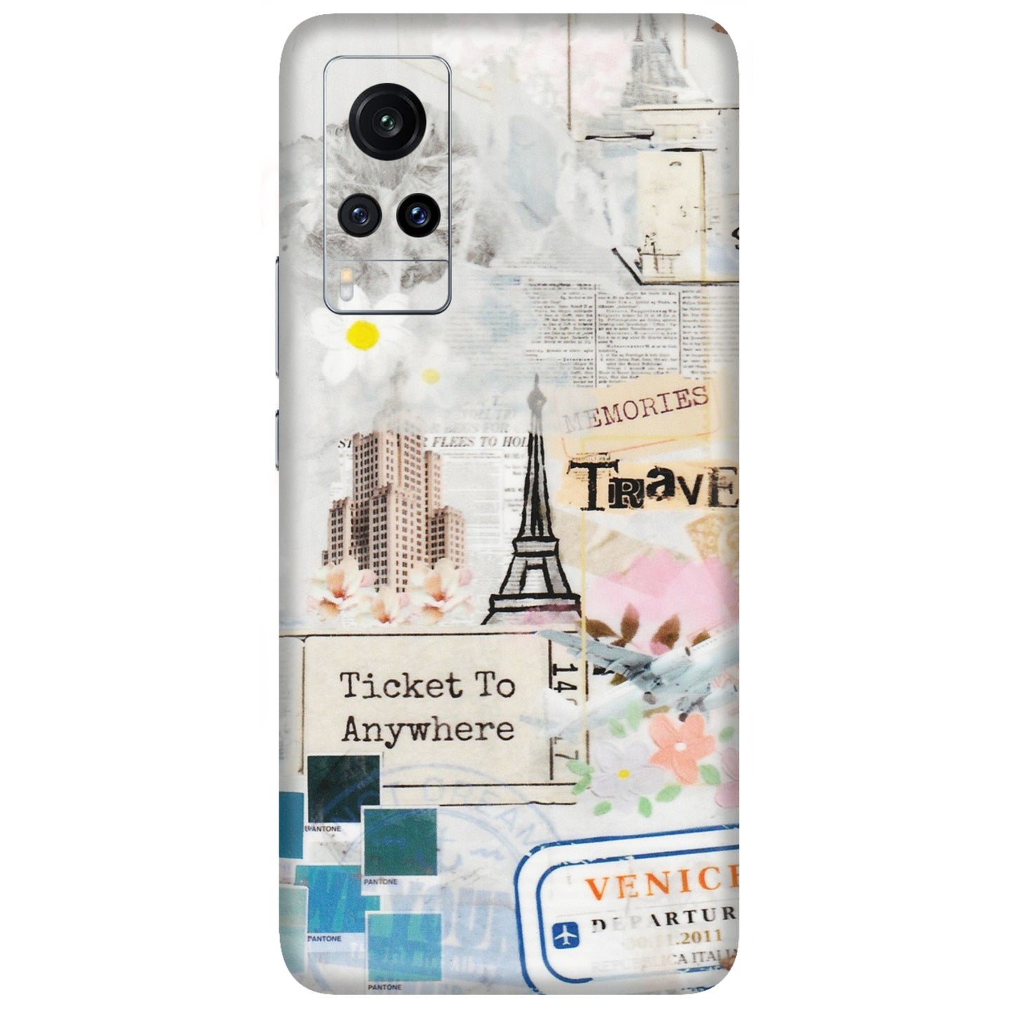 VIVO Z/V/X/T/U/S Series Phone Skins (All Models) - Travel Memories - Transparent Finish (T-09) Vivo X60