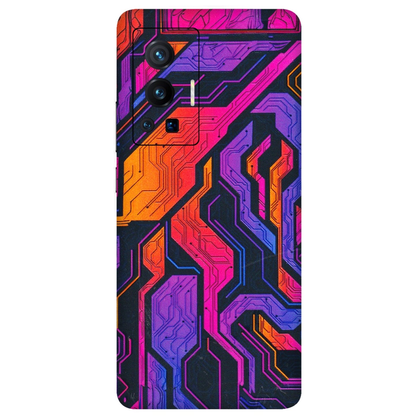 VIVO Z/V/X/T/U/S Series Phone Skins (All Models) - Tech Circuits Futuristic - 3D Embossed Finish (L-07) Vivo X70 Pro (5G)