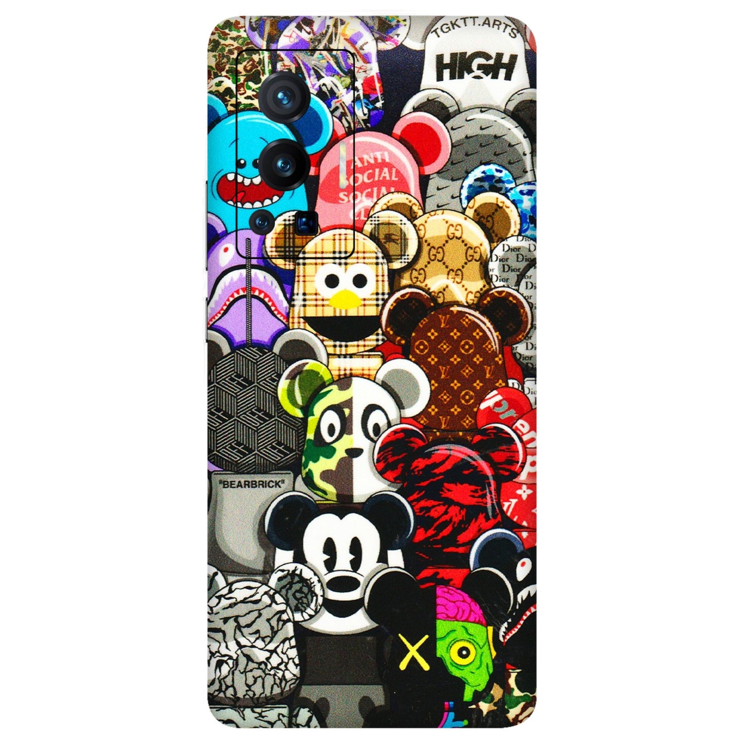 VIVO Z/V/X/T/U/S Series Phone Skins (All Models) - More Mickey Mouses - 3D Embossed Finish (L-118) Vivo X70 Pro (5G)