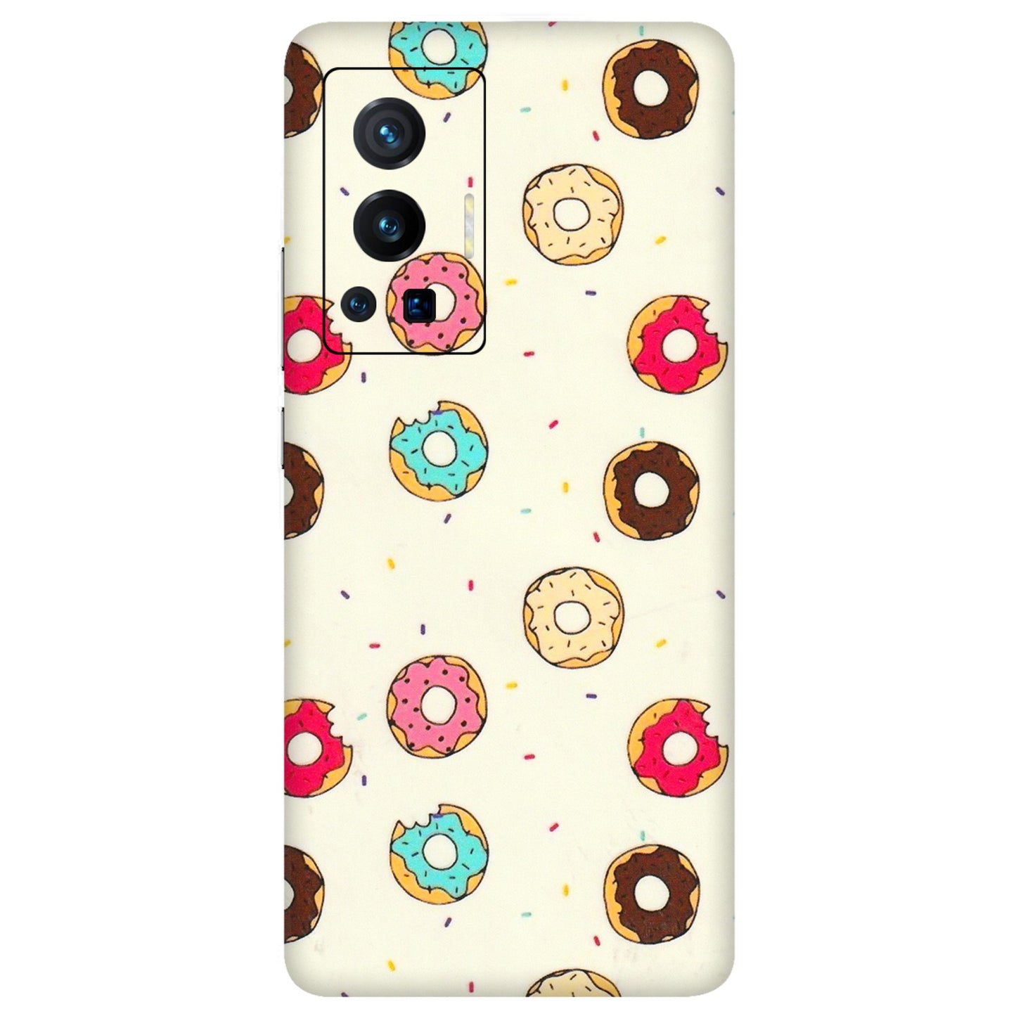 VIVO Z/V/X/T/U/S Series Phone Skins (All Models) - Mini Donuts Doodle Art - 3D Embossed Finish (L-122) Vivo X70 Pro (5G)