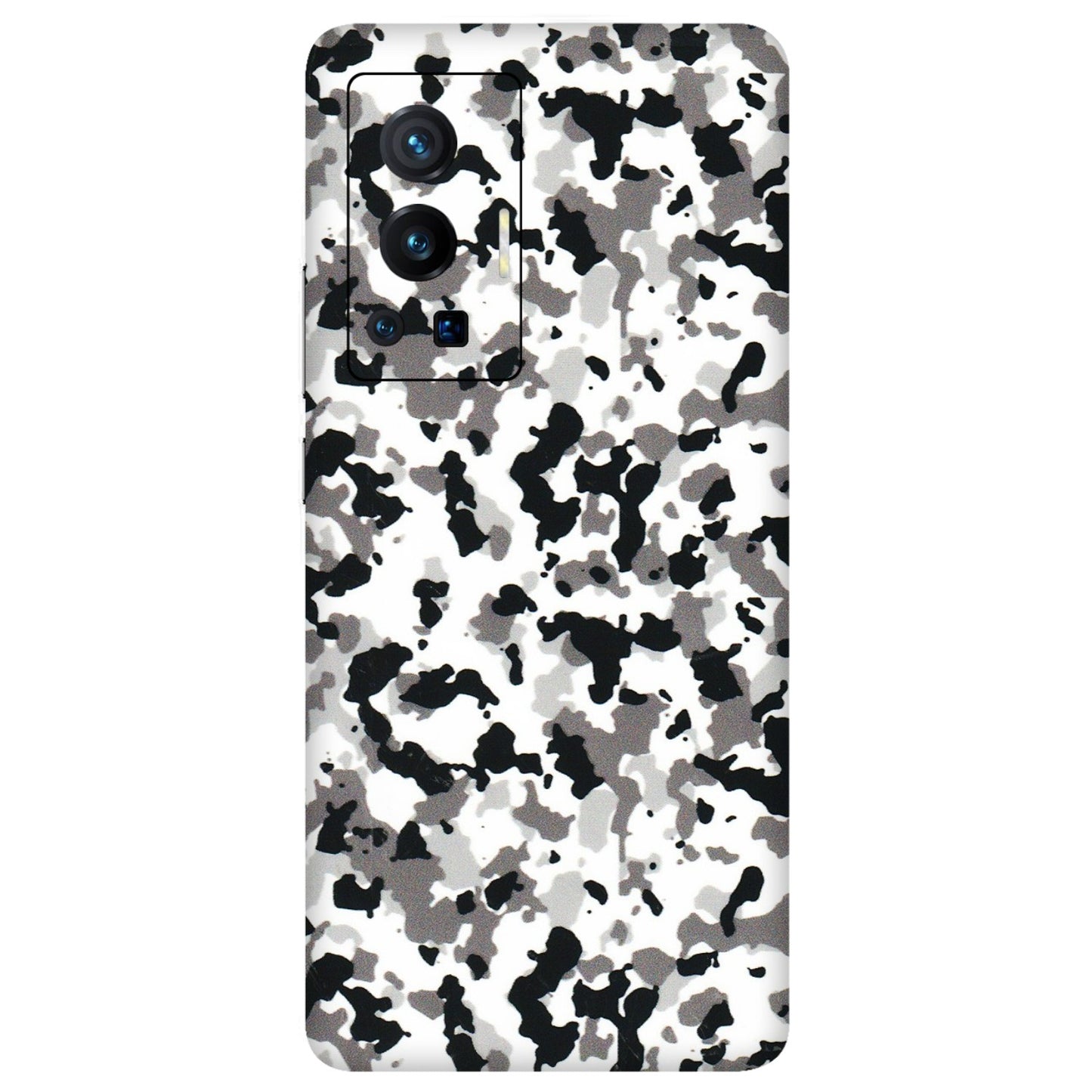 VIVO Z/V/X/T/U/S Series Phone Skins (All Models) - White Black Camouflage - 3D Embossed Finish (L-18) Vivo X70 Pro (5G)