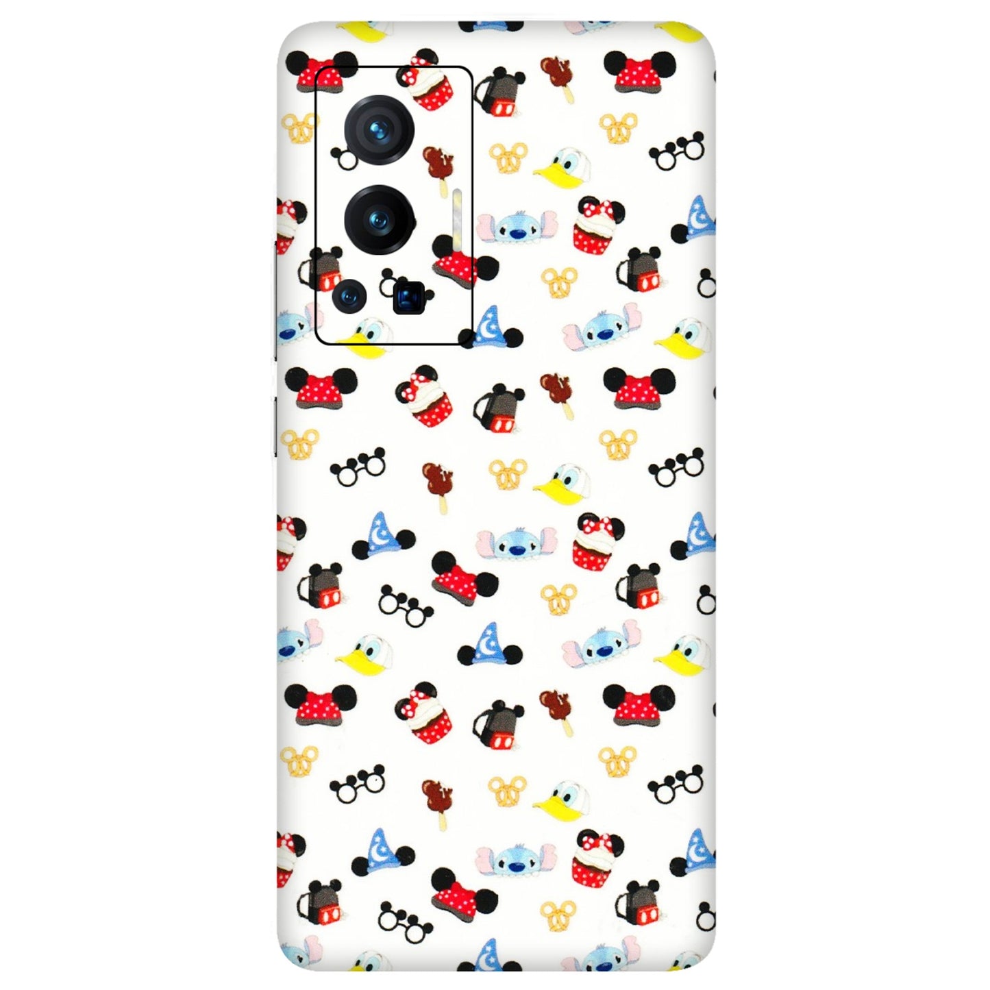 VIVO Z/V/X/T/U/S Series Phone Skins (All Models) - Minnie Mouse & Donald Doodles s - 3D Embossed Finish (L-194) Vivo X70 Pro (5G)