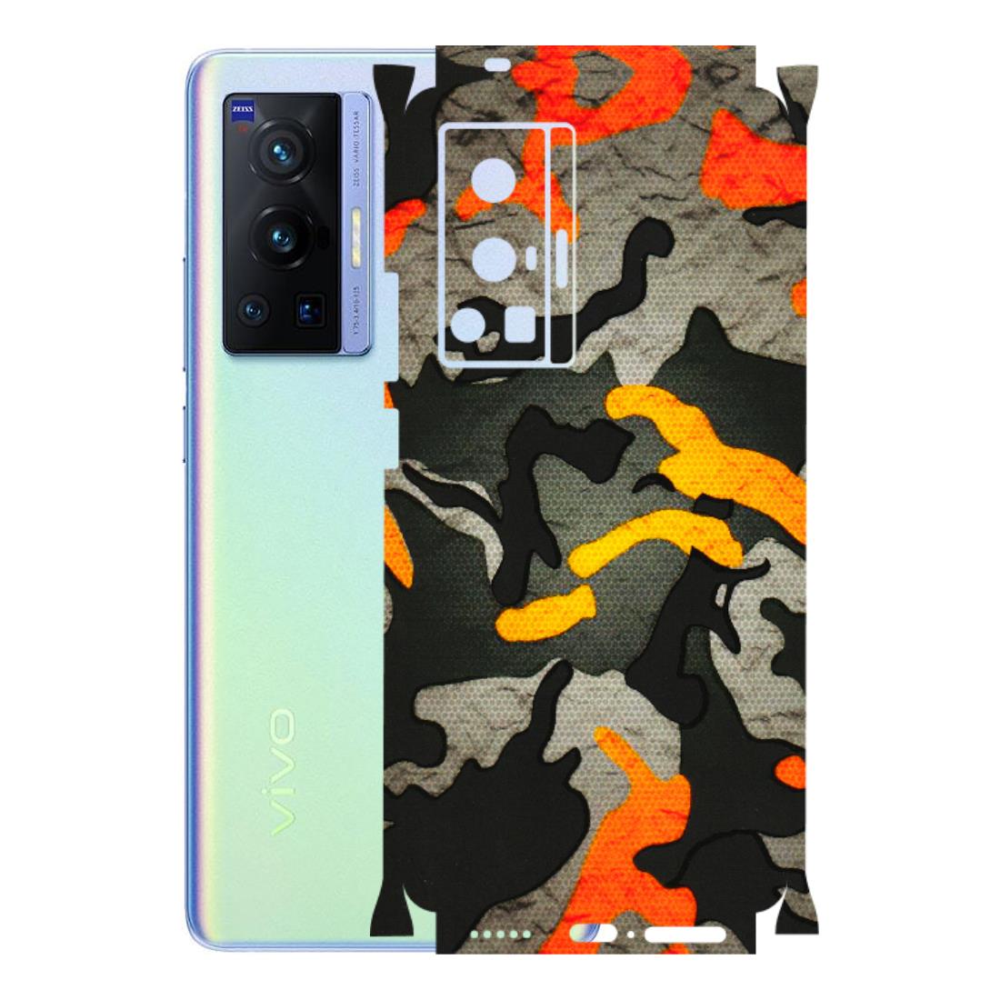 VIVO Z/V/X/T/U/S Series Phone Skins (All Models) - Orange Camouflage - 3D Embossed Finish (L-204) Vivo X70 Pro (5G)