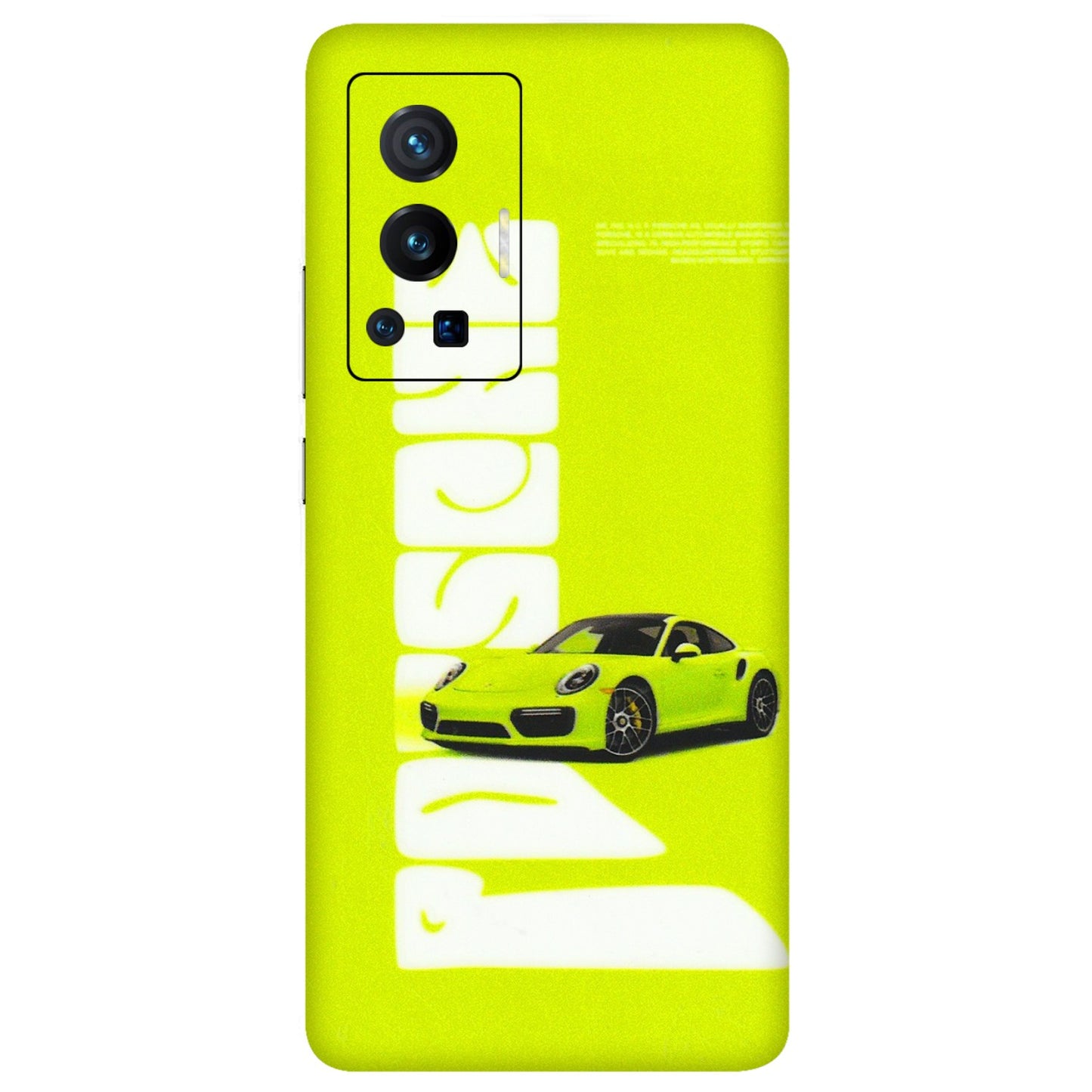VIVO Z/V/X/T/U/S Series Phone Skins (All Models) - Lime Green Porche - 3D Embossed Finish (L-30) Vivo X70 Pro (5G)
