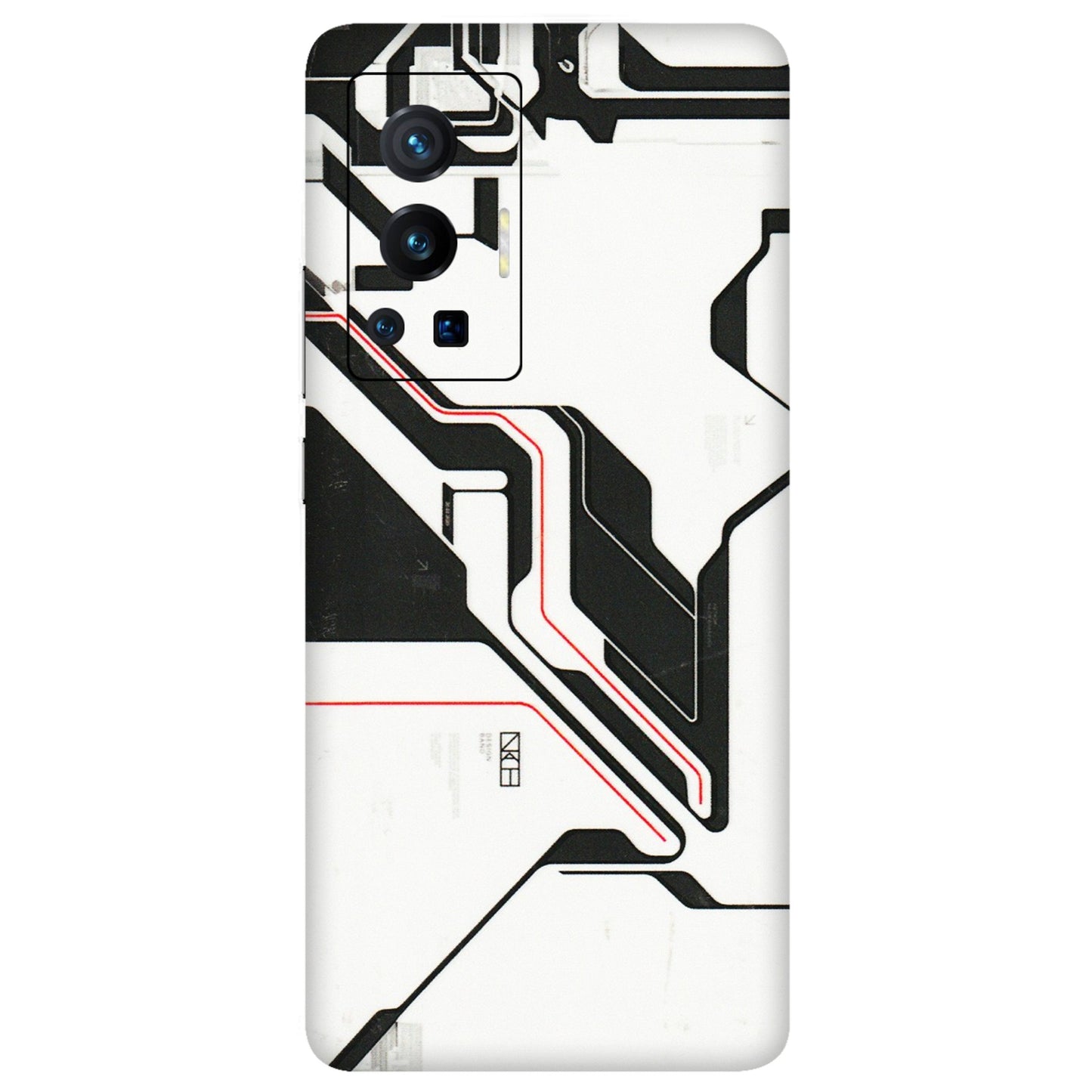 VIVO Z/V/X/T/U/S Series Phone Skins (All Models) - White Techy Logo - 3D Embossed Finish (L-312) Vivo X70 Pro (5G)
