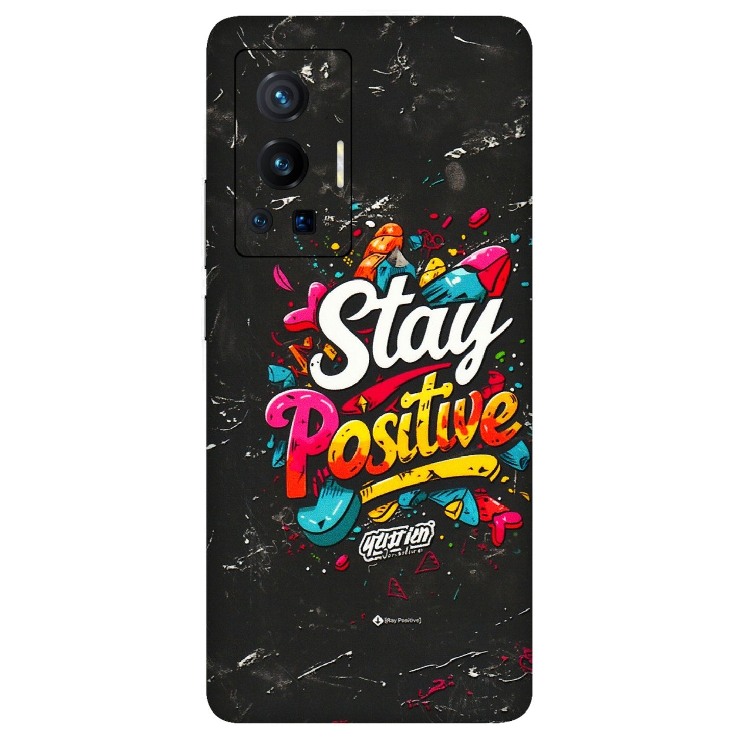 VIVO Z/V/X/T/U/S Series Phone Skins (All Models) - Stay Positive Black - 3D Embossed Finish (L-31) Vivo X70 Pro (5G)