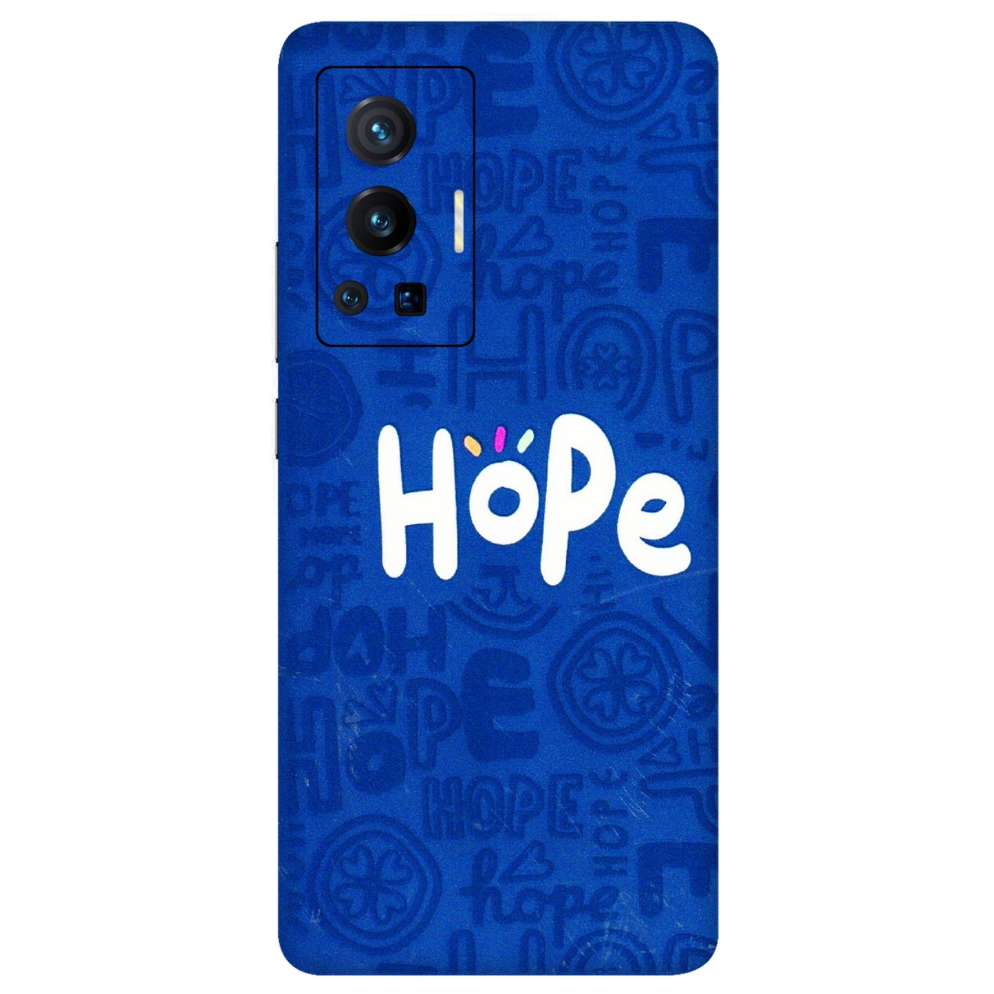 VIVO Z/V/X/T/U/S Series Phone Skins (All Models) - Hope Doodles Blue - 3D Embossed Finish (L-43) Vivo X70 Pro (5G)