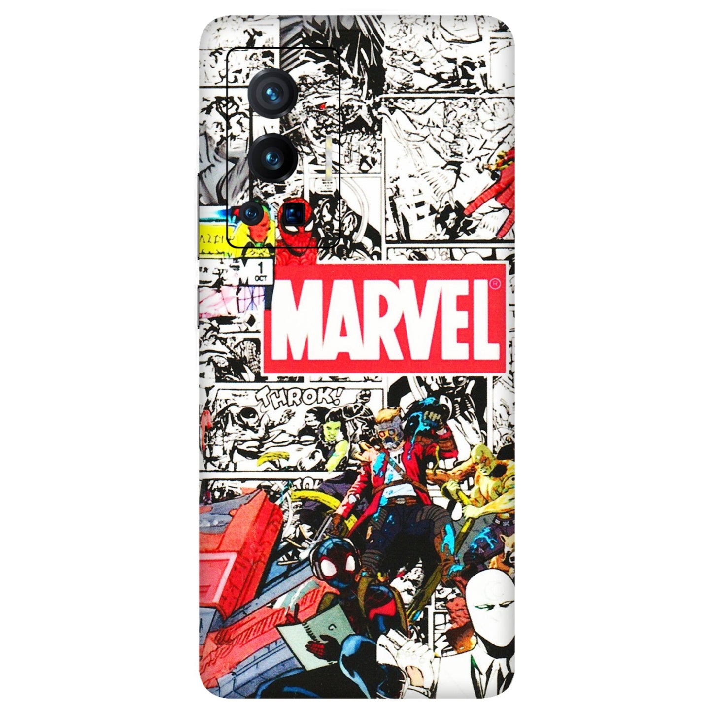 VIVO Z/V/X/T/U/S Series Phone Skins (All Models) - Marvel Colorful Comic - 3D Embossed Finish (L-64) Vivo X70 Pro (5G)