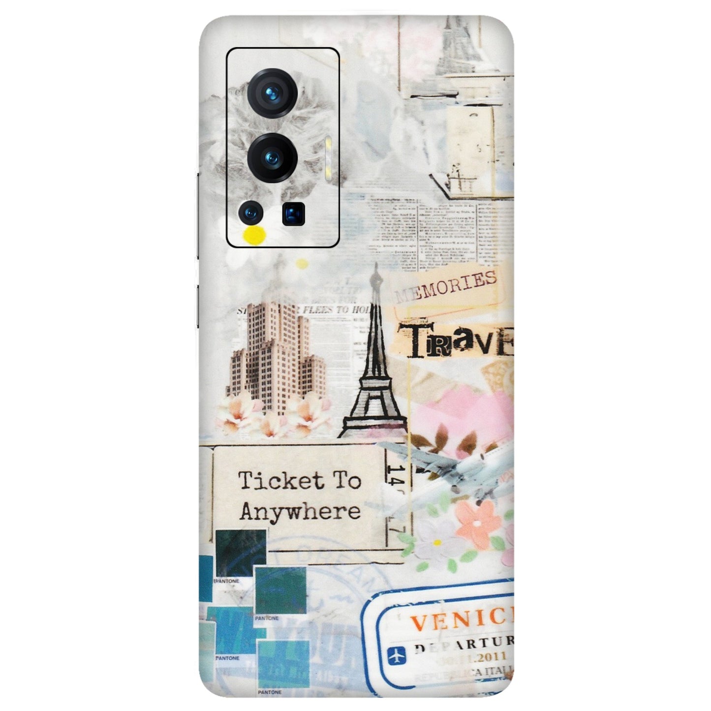 VIVO Z/V/X/T/U/S Series Phone Skins (All Models) - Travel Memories - Transparent Finish (T-09) Vivo X70 Pro (5G)