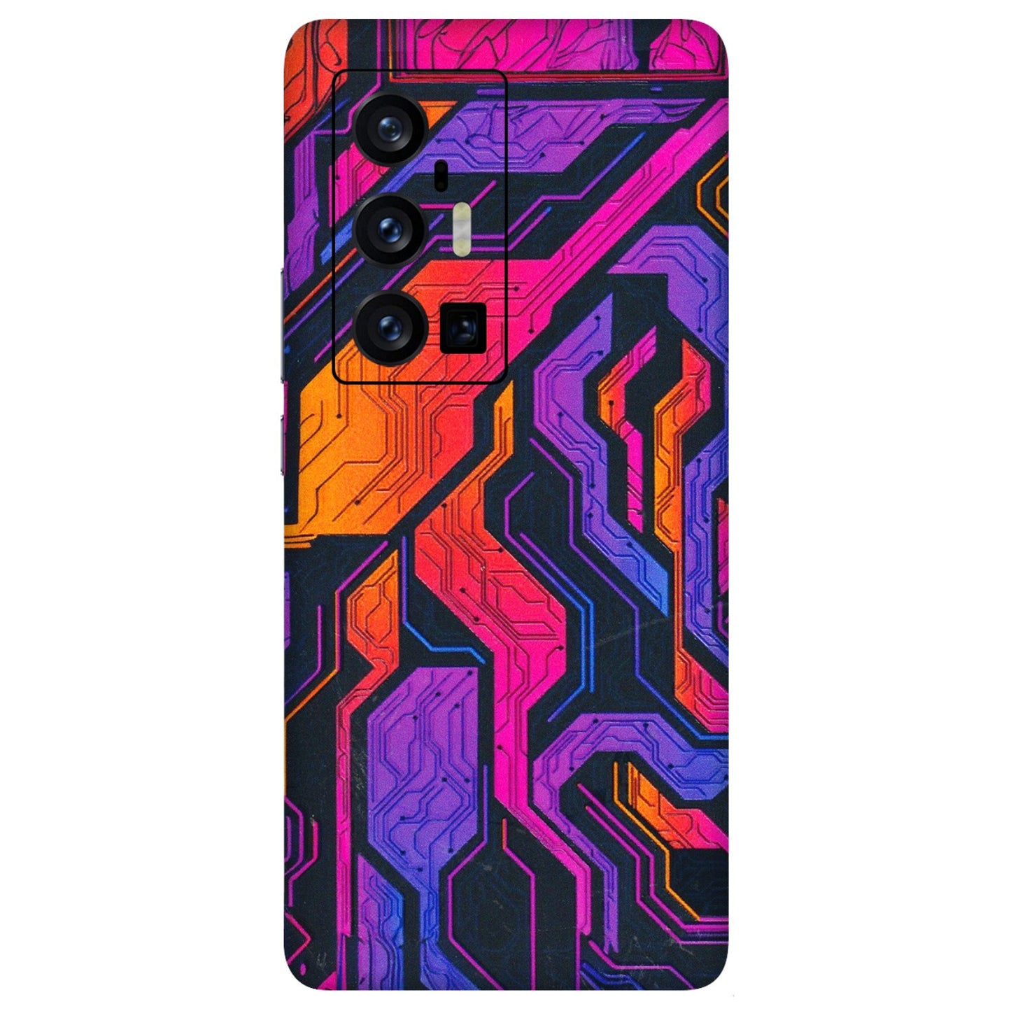 VIVO Z/V/X/T/U/S Series Phone Skins (All Models) - Tech Circuits Futuristic - 3D Embossed Finish (L-07) Vivo X70 Pro Plus (5G)
