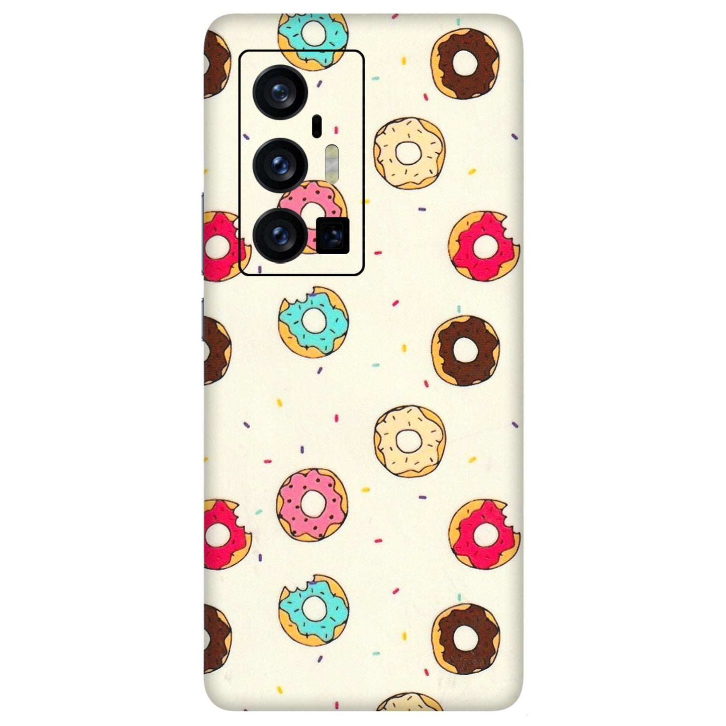 VIVO Z/V/X/T/U/S Series Phone Skins (All Models) - Mini Donuts Doodle Art - 3D Embossed Finish (L-122) Vivo X70 Pro Plus (5G)