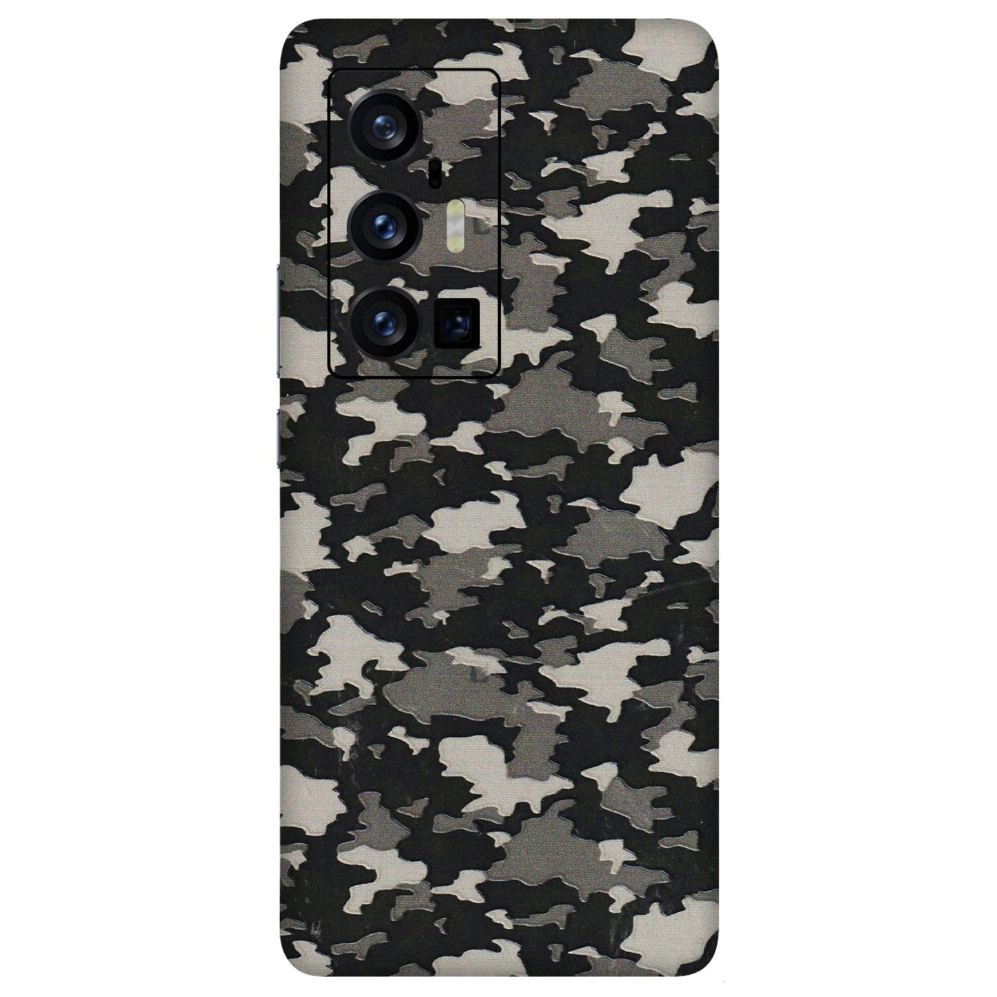 VIVO Z/V/X/T/U/S Series Phone Skins (All Models) - Black/Grey Camoflaunge - 3D Embossed Finish (L-142) Vivo X70 Pro Plus (5G)