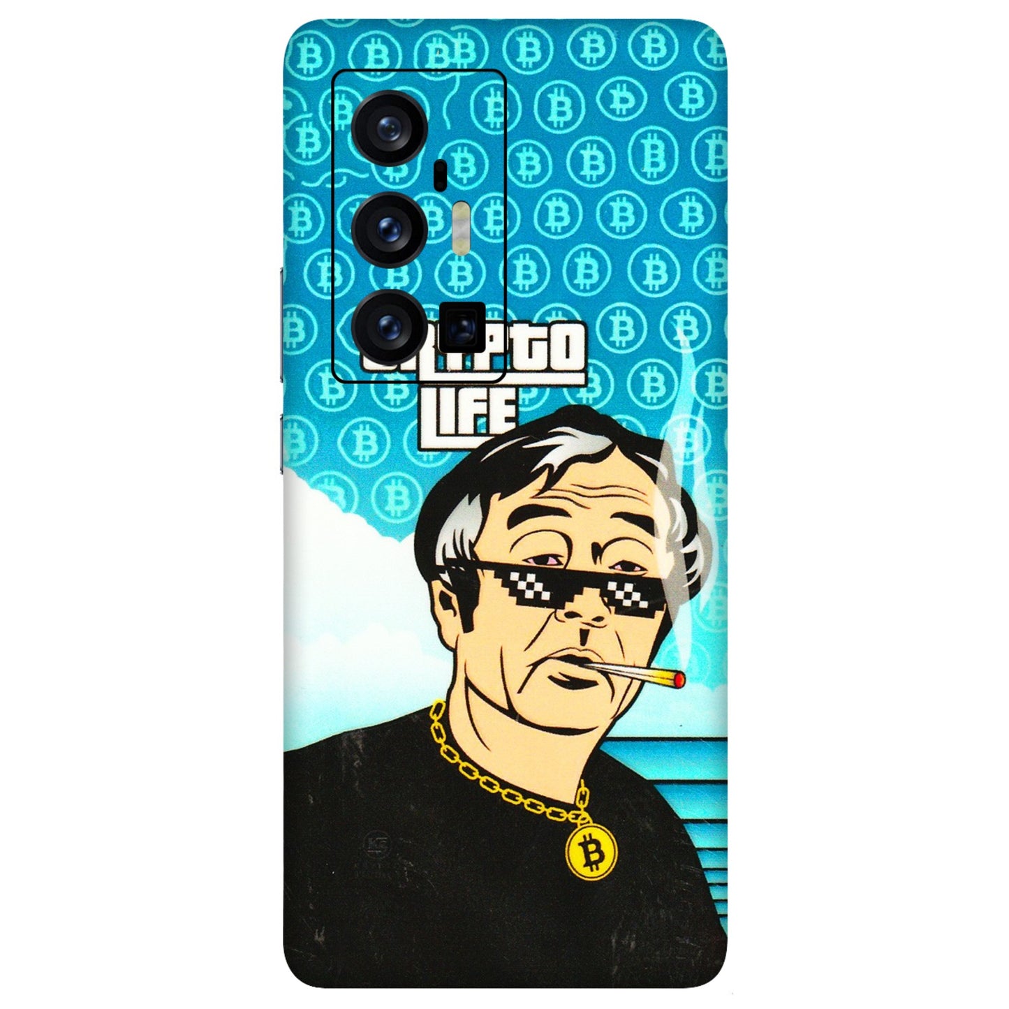 VIVO Z/V/X/T/U/S Series Phone Skins (All Models) - Crypto Thug Life - 3D Embossed Finish (L-179) Vivo X70 Pro Plus (5G)