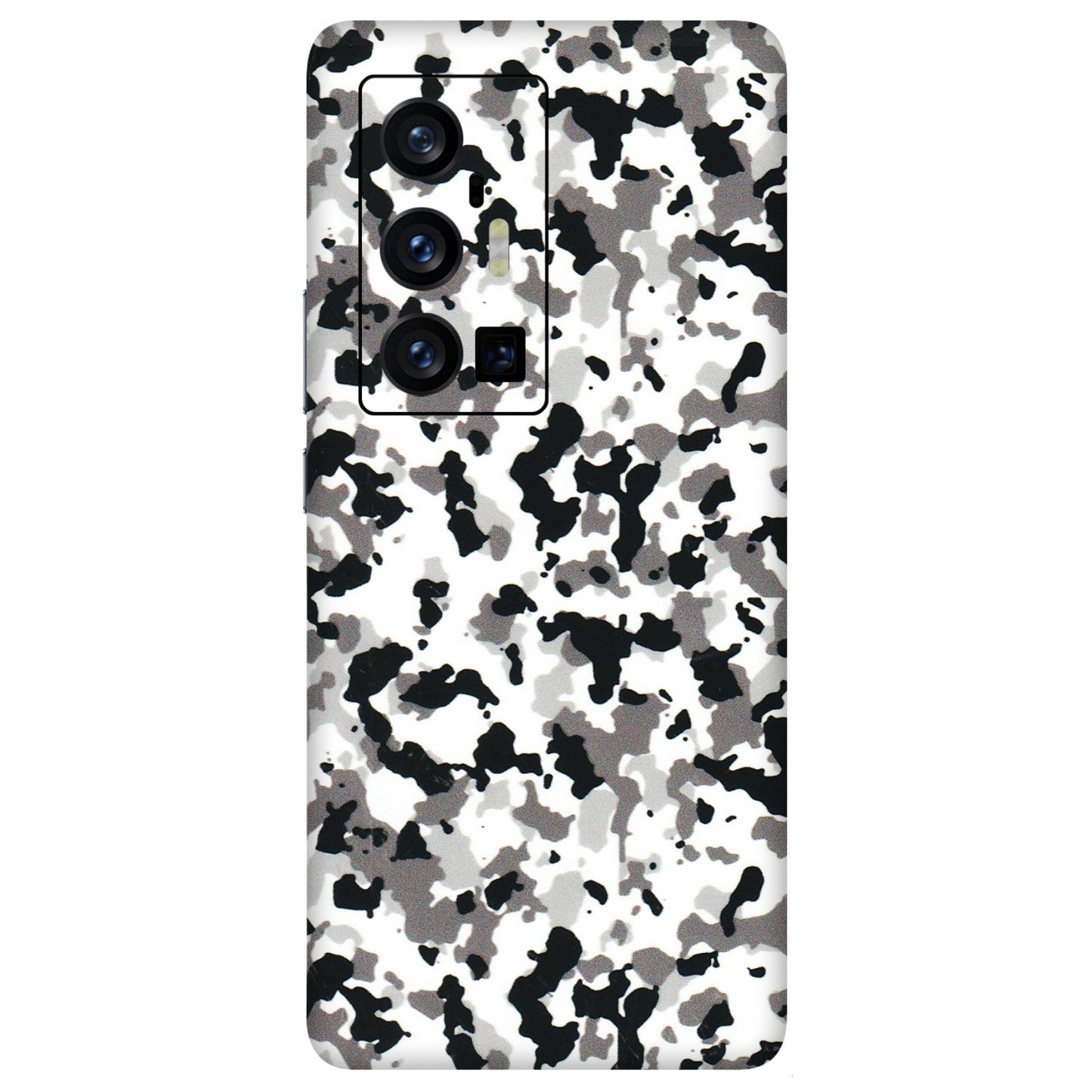 VIVO Z/V/X/T/U/S Series Phone Skins (All Models) - White Black Camouflage - 3D Embossed Finish (L-18) Vivo X70 Pro Plus (5G)