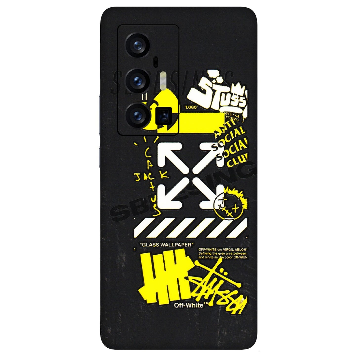 VIVO Z/V/X/T/U/S Series Phone Skins (All Models) - Anti Social Graffiti - 3D Embossed Finish (L-198) Vivo X70 Pro Plus (5G)