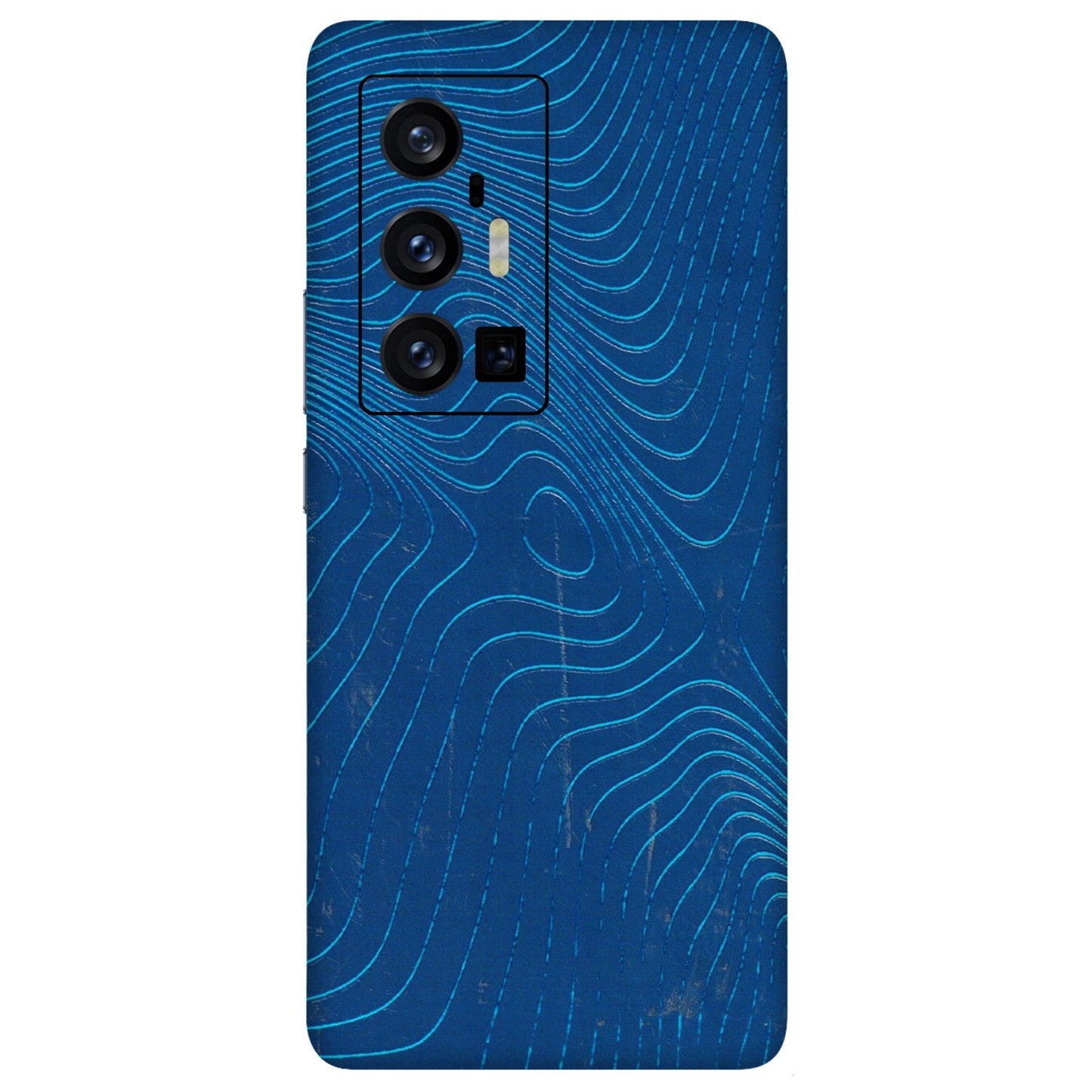 VIVO Z/V/X/T/U/S Series Phone Skins (All Models) - Abstract Blue Line Map - 3D Embossed Finish (L-272) Vivo X70 Pro Plus (5G)
