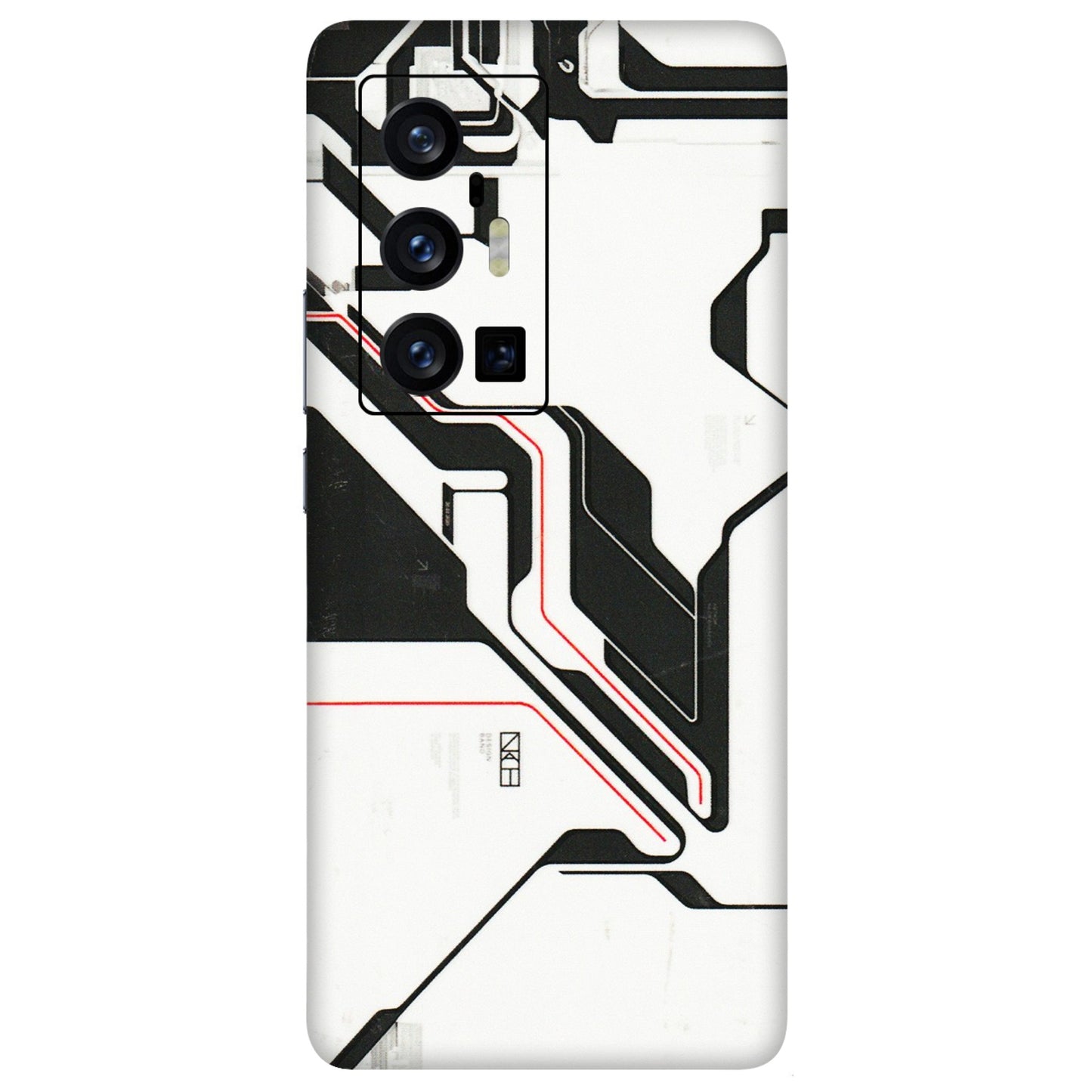 VIVO Z/V/X/T/U/S Series Phone Skins (All Models) - White Techy Logo - 3D Embossed Finish (L-312) Vivo X70 Pro Plus (5G)