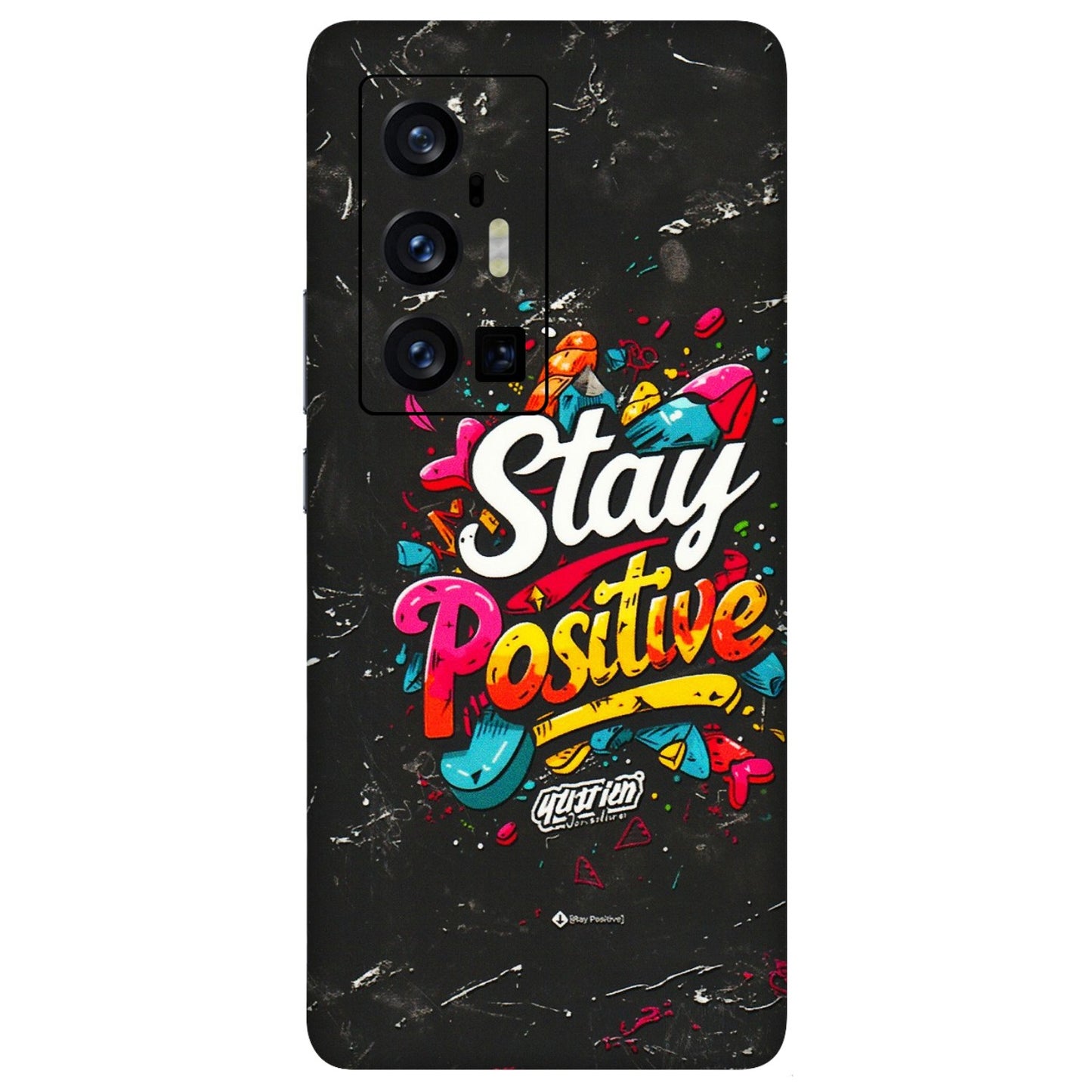 VIVO Z/V/X/T/U/S Series Phone Skins (All Models) - Stay Positive Black - 3D Embossed Finish (L-31) Vivo X70 Pro Plus (5G)