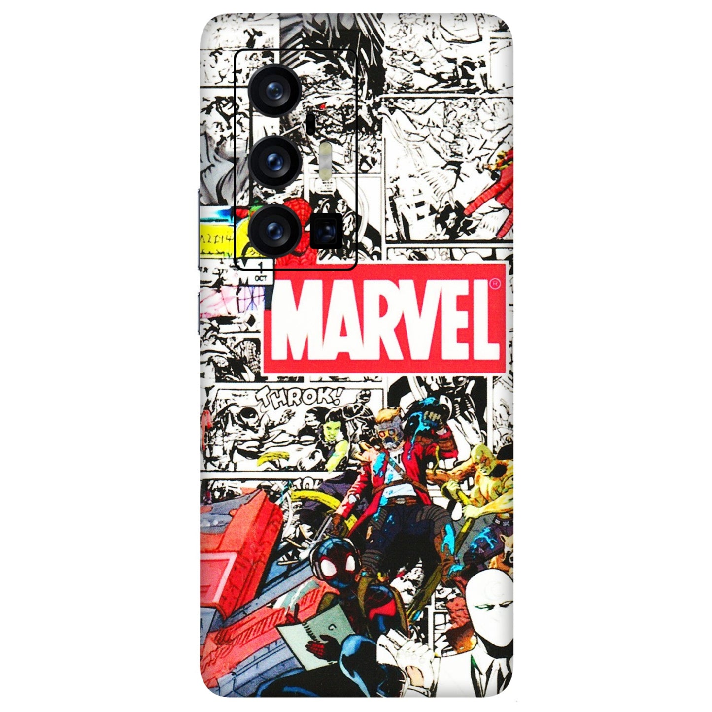VIVO Z/V/X/T/U/S Series Phone Skins (All Models) - Marvel Colorful Comic - 3D Embossed Finish (L-64) Vivo X70 Pro Plus (5G)