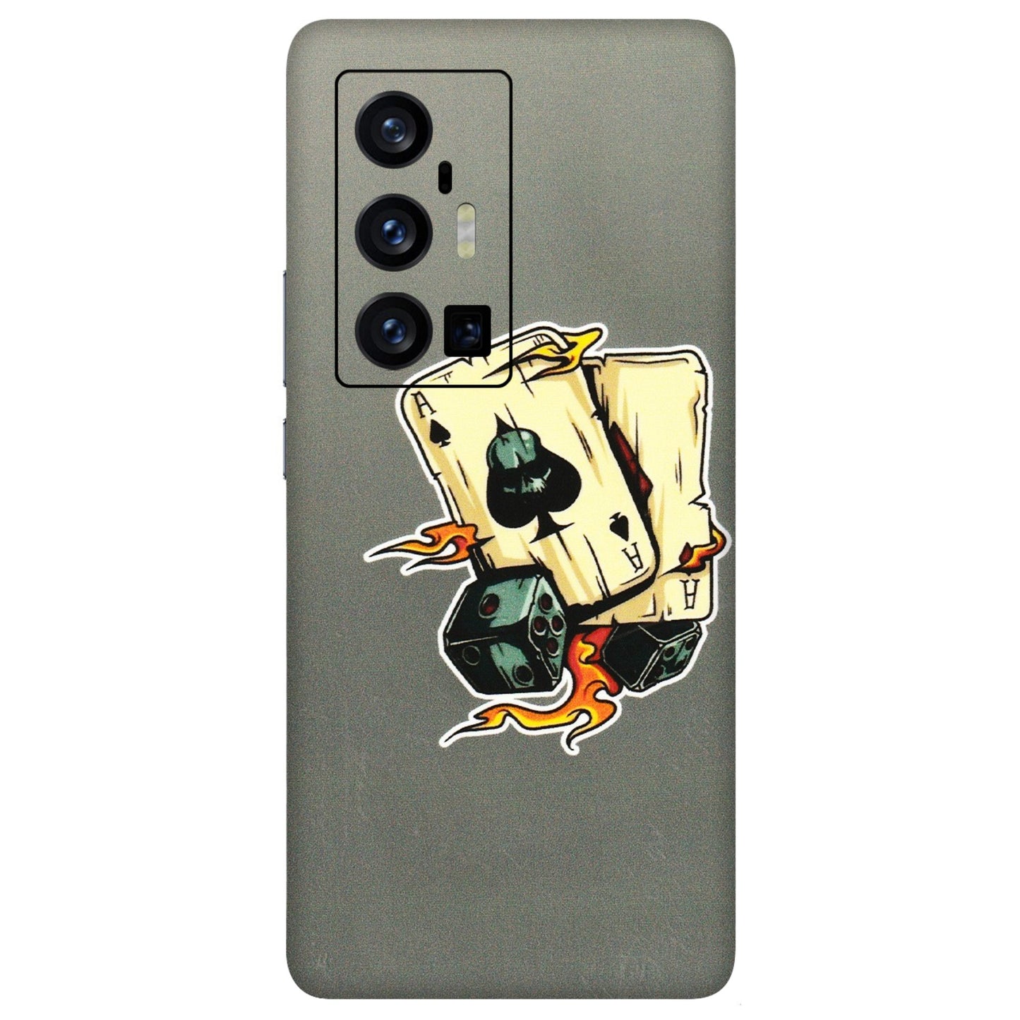 VIVO Z/V/X/T/U/S Series Phone Skins (All Models) - Grey Cards Of Ace - 3D Embossed Finish (L-77) Vivo X70 Pro Plus (5G)