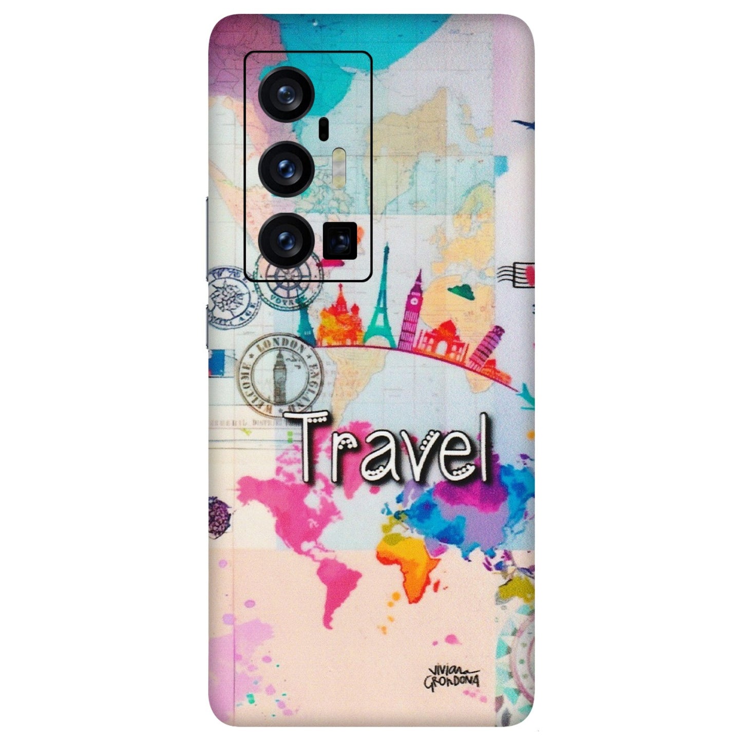 VIVO Z/V/X/T/U/S Series Phone Skins (All Models) - Travel The Wonders - Matte Finish (M-108) Vivo X70 Pro Plus (5G)