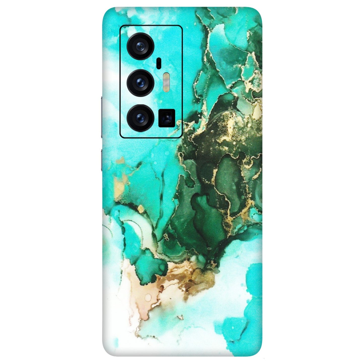 VIVO Z/V/X/T/U/S Series Phone Skins (All Models) - The Blue Gold Marble - Matte Finish (M-124) Vivo X70 Pro Plus (5G)