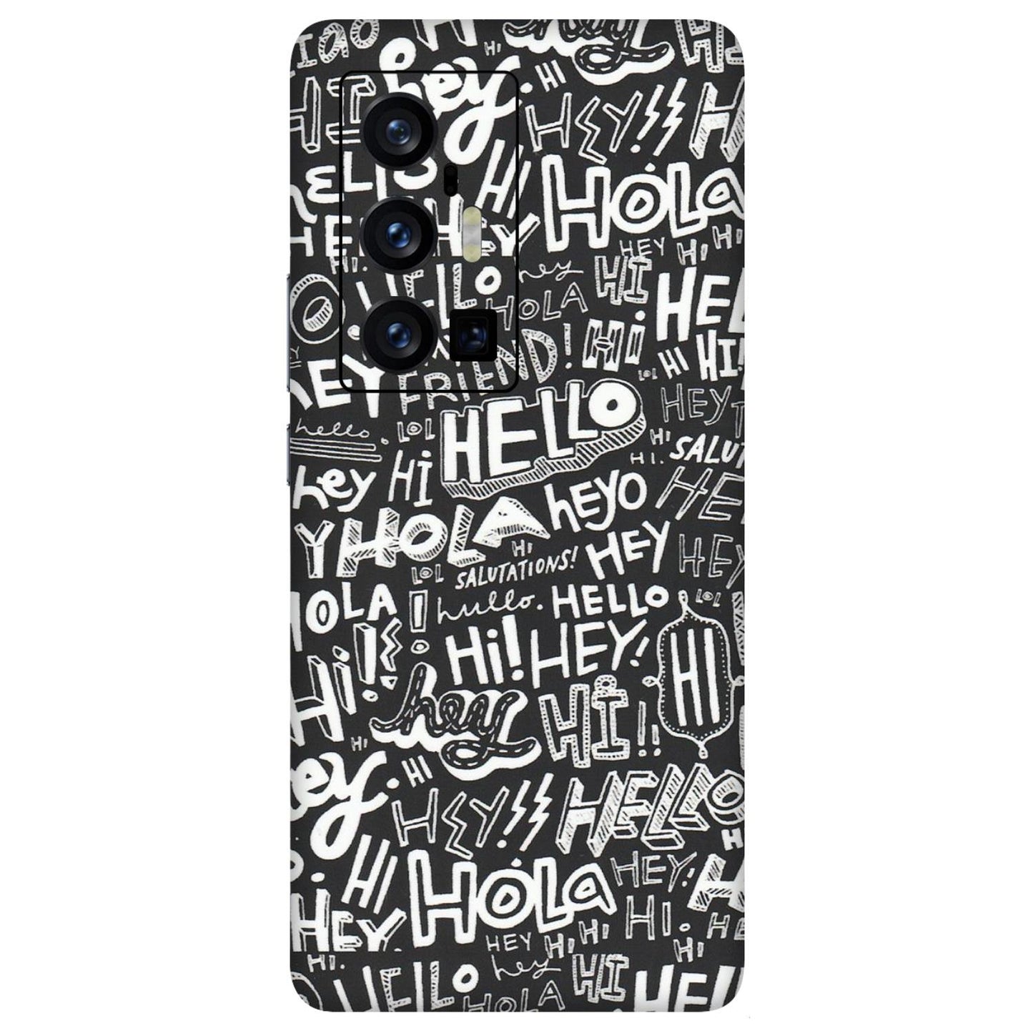 VIVO Z/V/X/T/U/S Series Phone Skins (All Models) - Hi Hello Doodles - Matte Finish (M-25) Vivo X70 Pro Plus (5G)