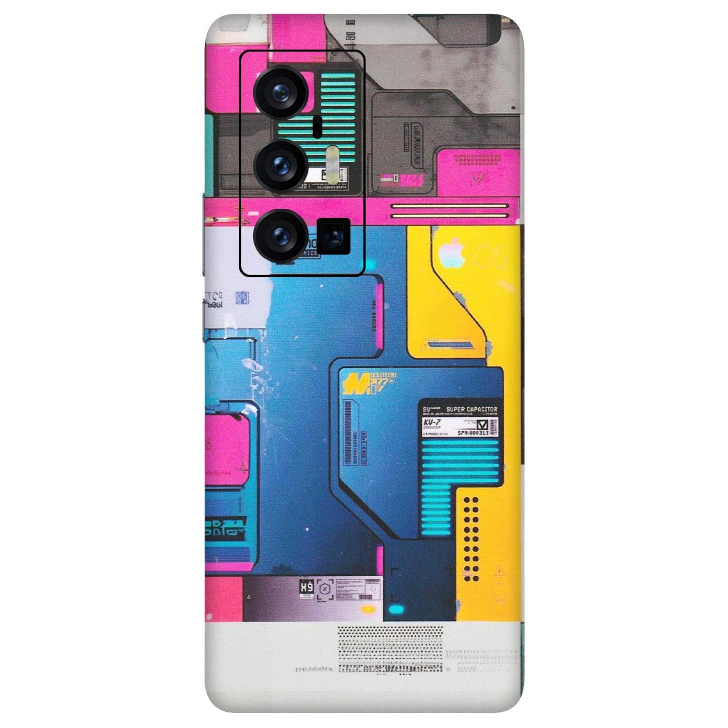 VIVO Z/V/X/T/U/S Series Phone Skins (All Models) - Colourfull Motherboard Internals - Matte Finish (M-55) Vivo X70 Pro Plus (5G)
