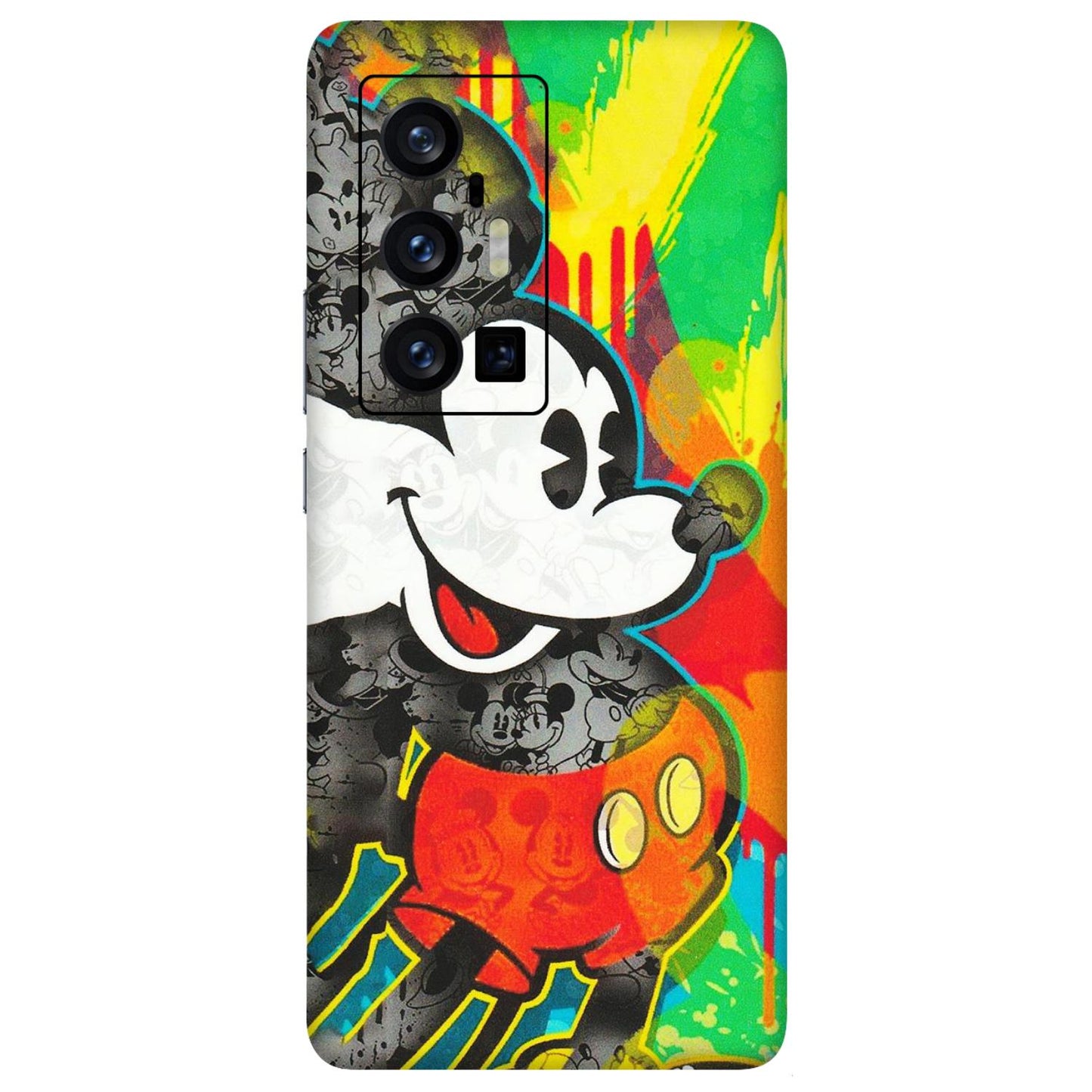 VIVO Z/V/X/T/U/S Series Phone Skins (All Models) - Multiple Mickey With Colourful Texture - Matte Finish (M-84) Vivo X70 Pro Plus (5G)