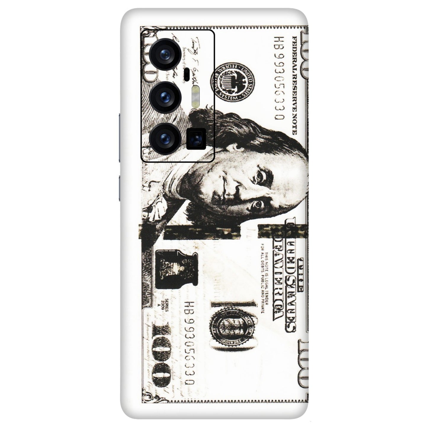 VIVO Z/V/X/T/U/S Series Phone Skins (All Models) - 100 Dollar Currency - Transparent Finish (T-01) Vivo X70 Pro Plus (5G)