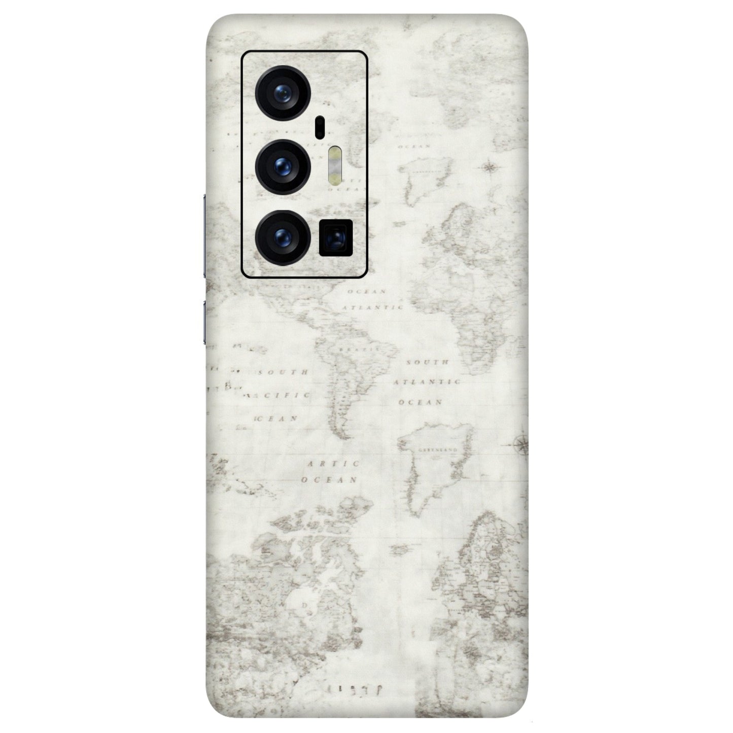 VIVO Z/V/X/T/U/S Series Phone Skins (All Models) - World Travel Map - Transparent Finish (T-04) Vivo X70 Pro Plus (5G)