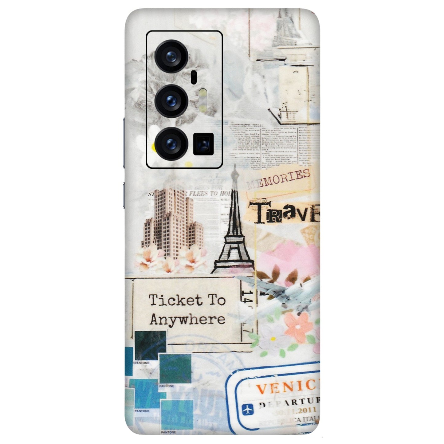 VIVO Z/V/X/T/U/S Series Phone Skins (All Models) - Travel Memories - Transparent Finish (T-09) Vivo X70 Pro Plus (5G)