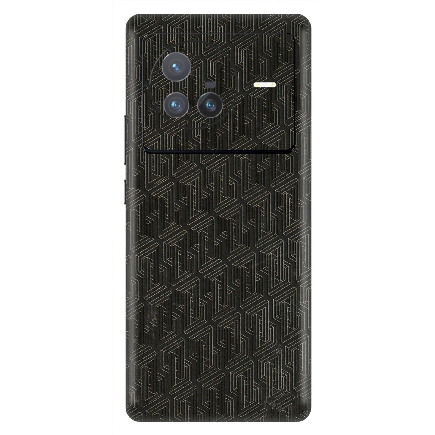 VIVO Z/V/X/T/U/S Series Phone Skins (All Models) - Black Abstract Pattern - 3D Embossed Finish (L-117) Vivo X80 (5G)