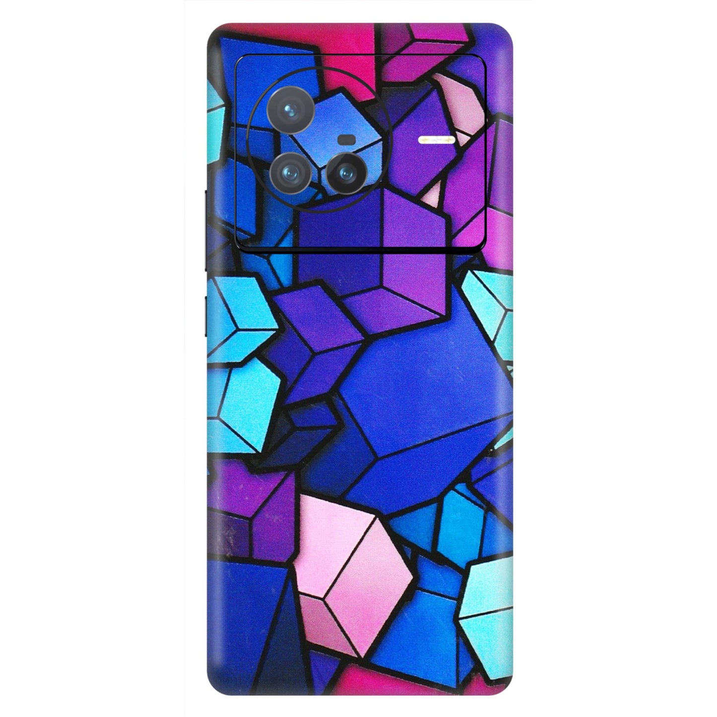VIVO Z/V/X/T/U/S Series Phone Skins (All Models) - Cube Doodle - 3D Embossed Finish (L-141) Vivo X80 (5G)