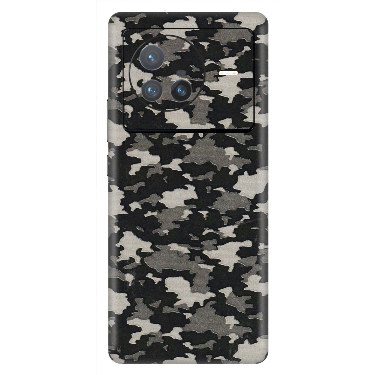 VIVO Z/V/X/T/U/S Series Phone Skins (All Models) - Black/Grey Camoflaunge - 3D Embossed Finish (L-142) Vivo X80 (5G)