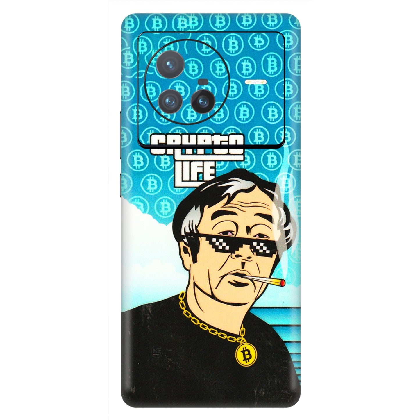 VIVO Z/V/X/T/U/S Series Phone Skins (All Models) - Crypto Thug Life - 3D Embossed Finish (L-179) Vivo X80 (5G)