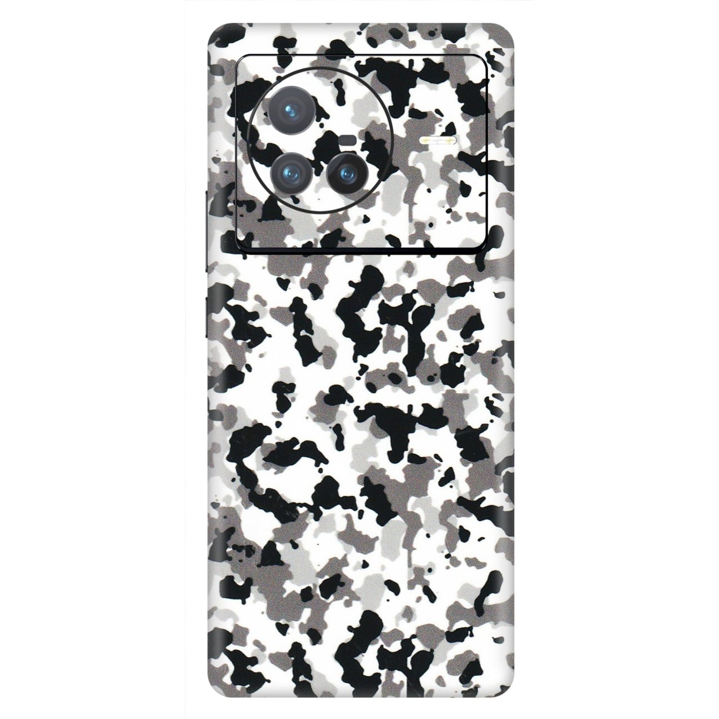 VIVO Z/V/X/T/U/S Series Phone Skins (All Models) - White Black Camouflage - 3D Embossed Finish (L-18) Vivo X80 (5G)